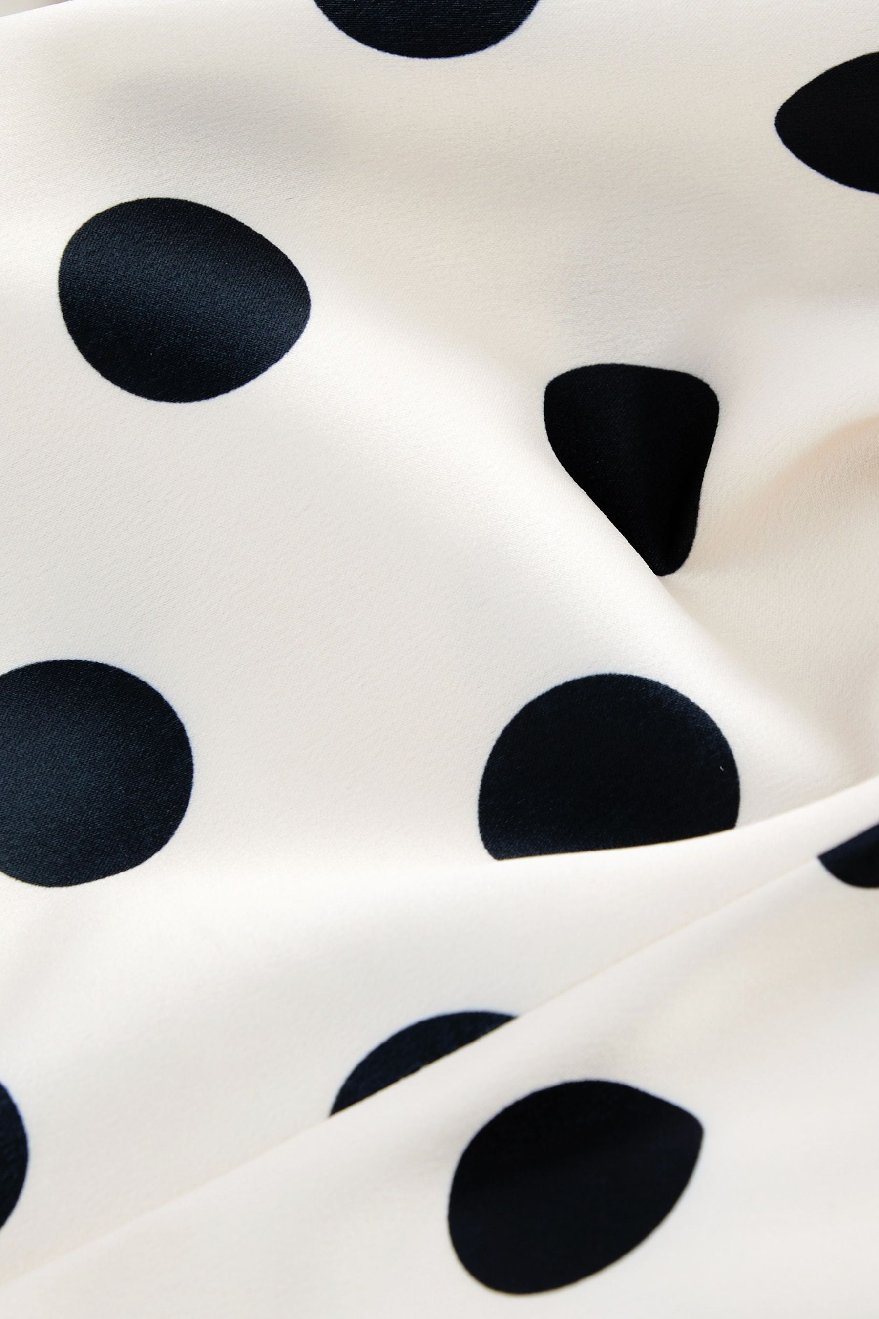 Monochrome Spot Satin Button Through Pyjamas (6-16yrs)