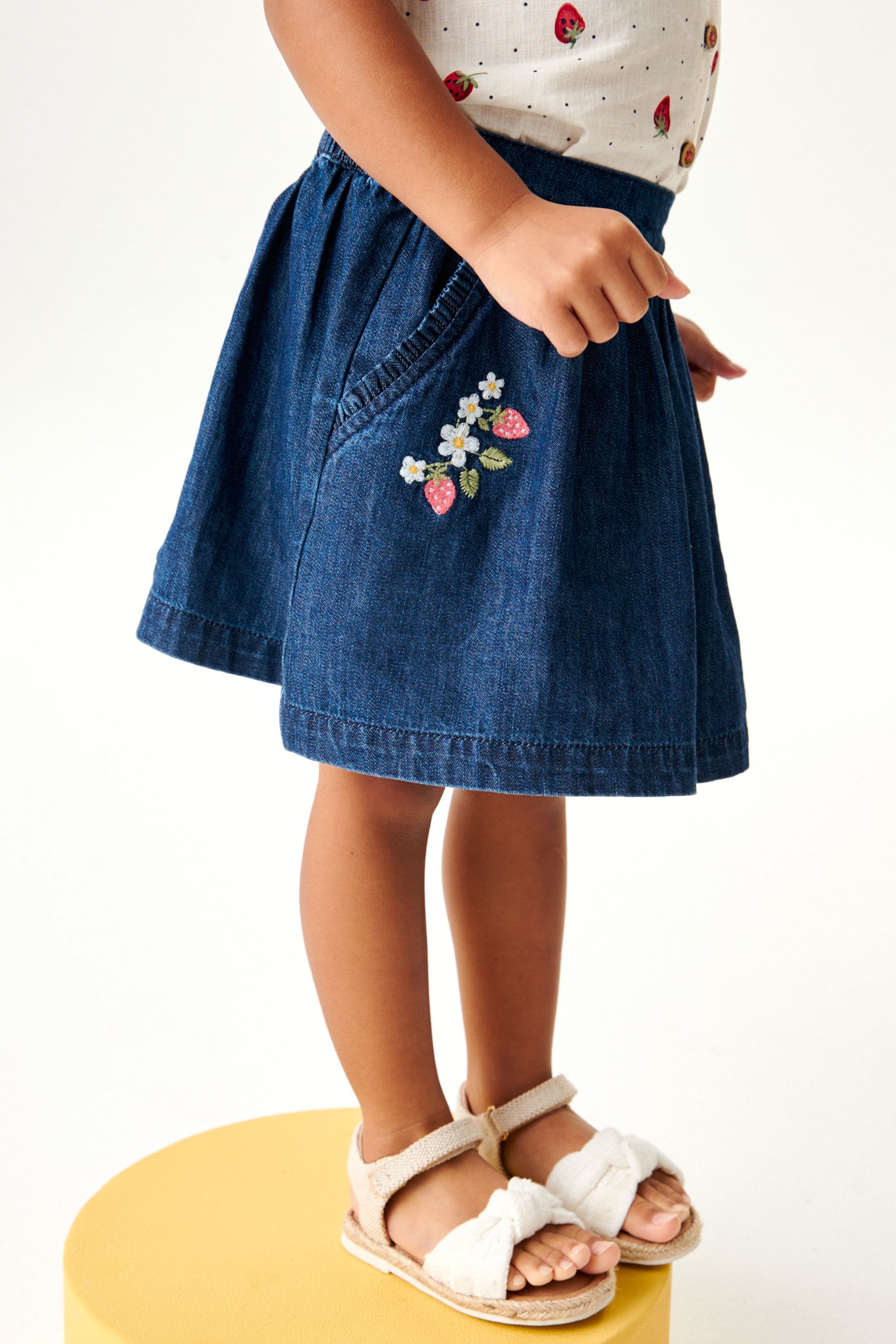 Denim 2 Piece Skirt & T-Shirt Set (3mths-7yrs)