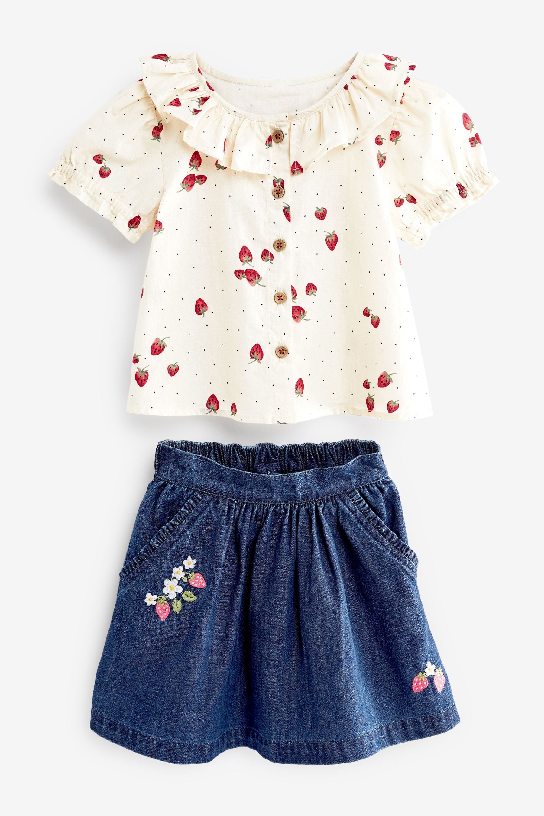 Denim 2 Piece Skirt & T-Shirt Set (3mths-7yrs)