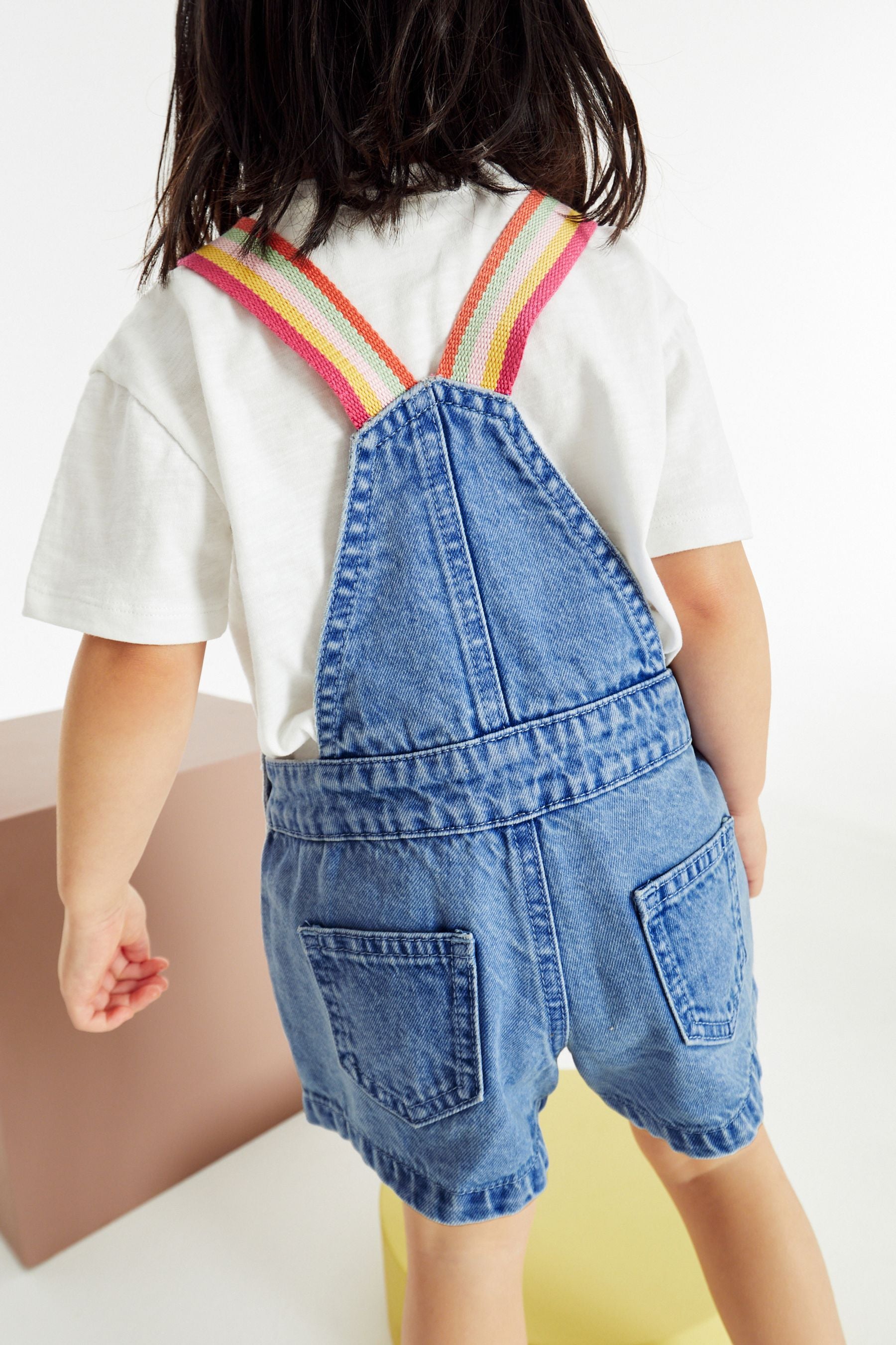 Denim Rainbow Strap Dungarees (3mths-7yrs)