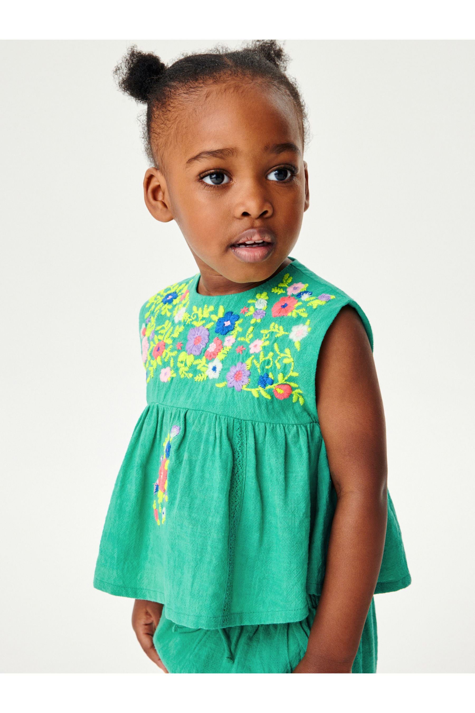 Green Top And Short Set (3mths-7yrs)