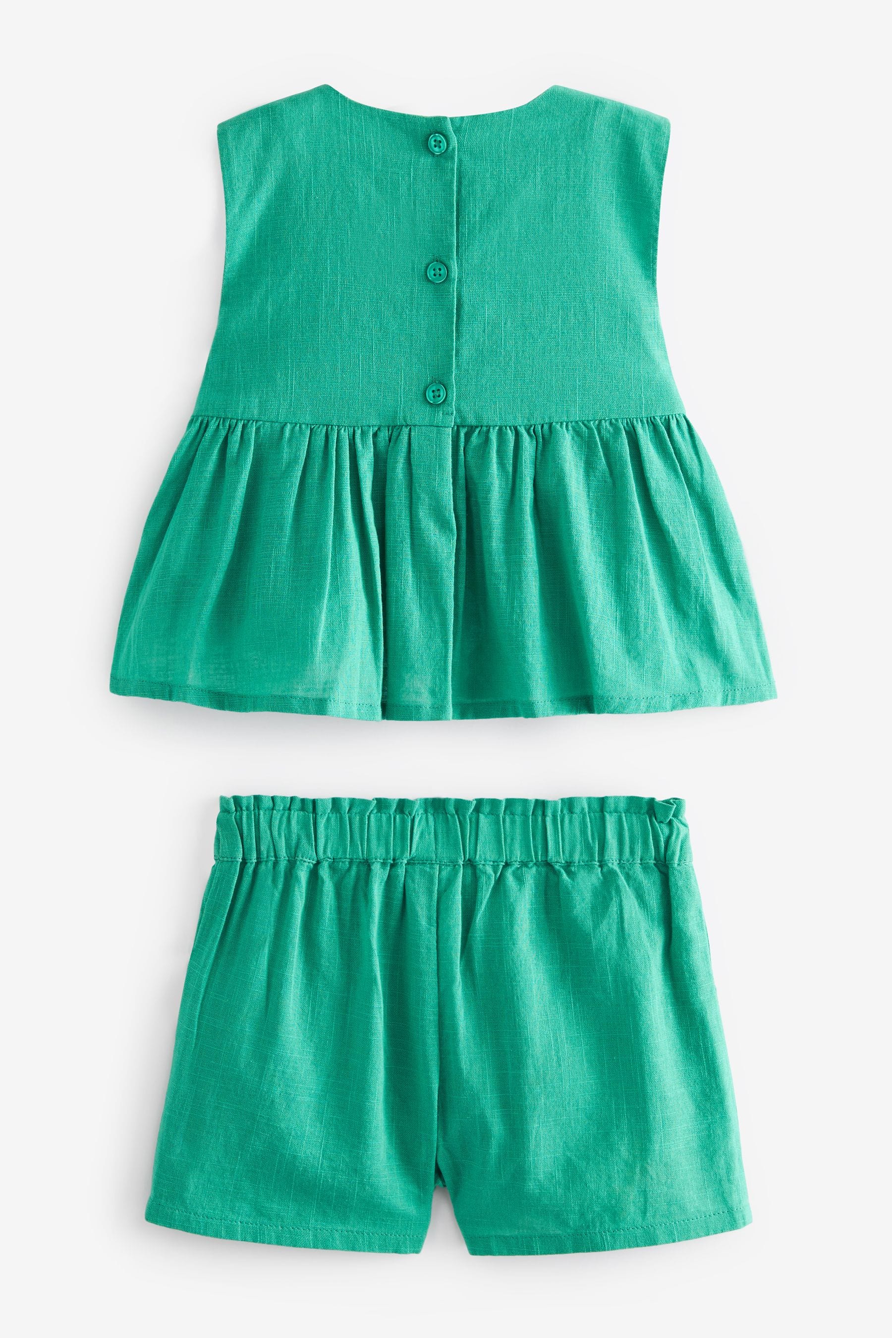 Green Top And Short Set (3mths-7yrs)