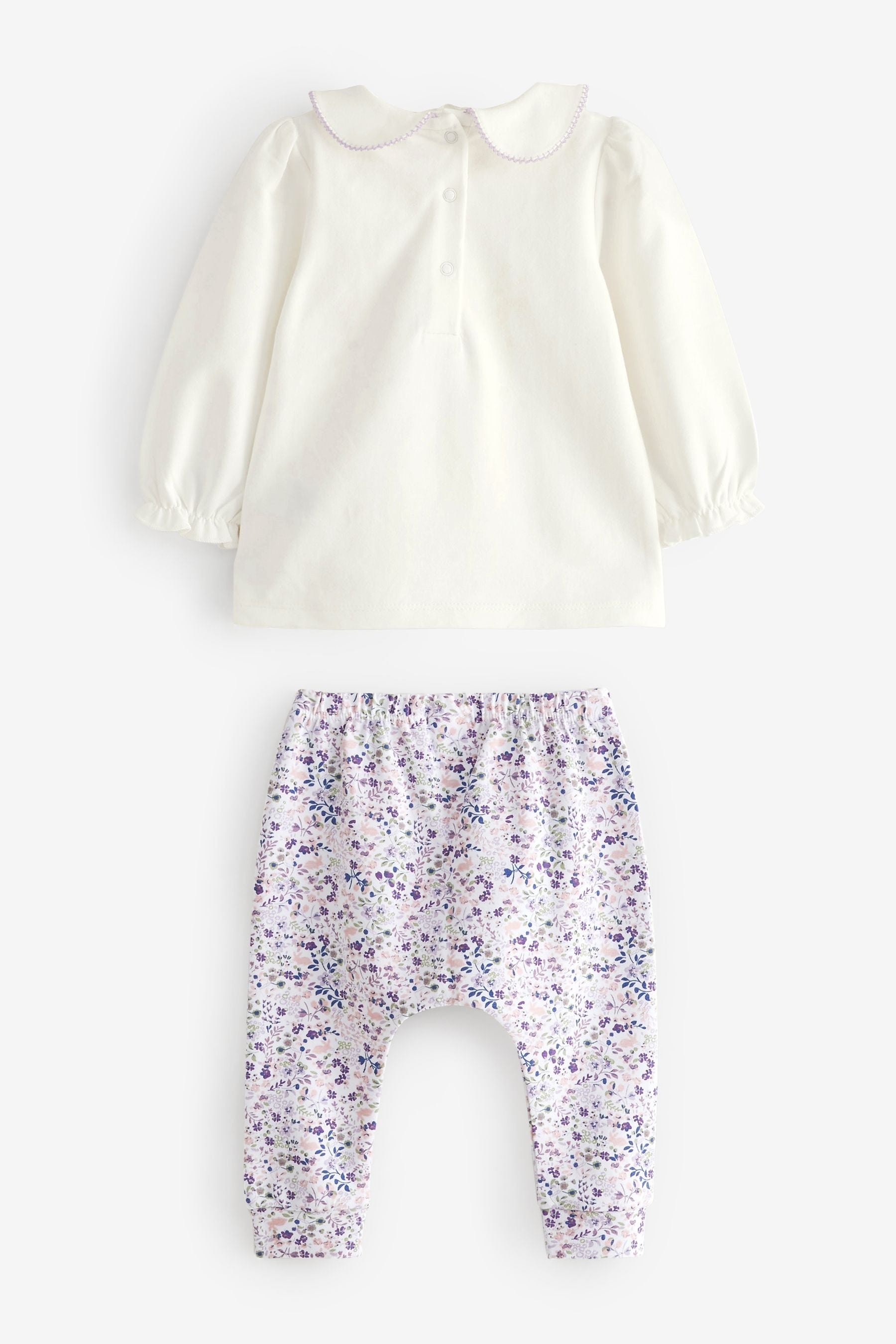 Lilac Purple Giraffe 2 Piece Baby Jersey T-Shirt and Legging Set