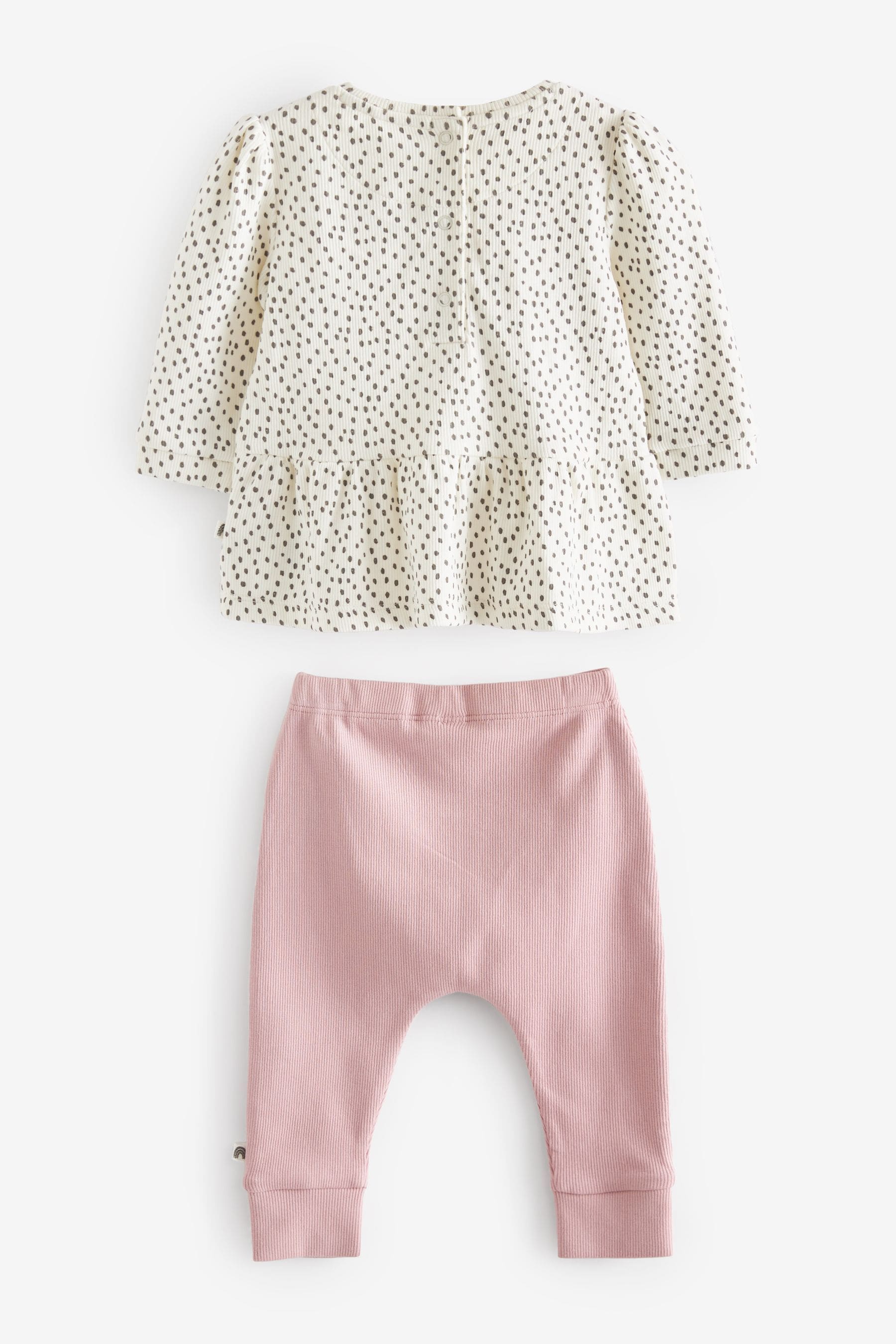 Pink/Mono Character Baby Top And Leggings Set