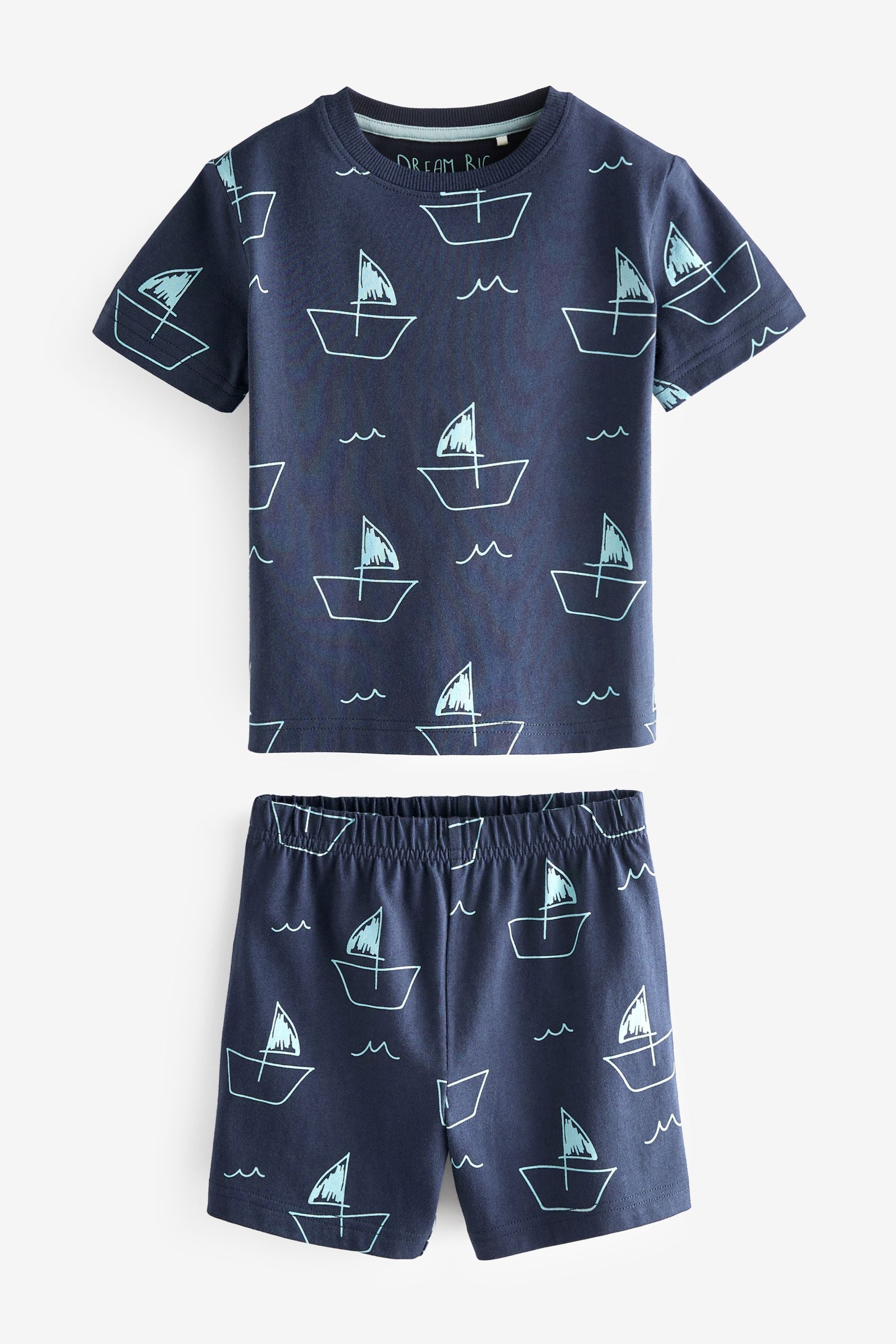 Navy Blue Boat Short Pyjamas (9mths-8yrs)