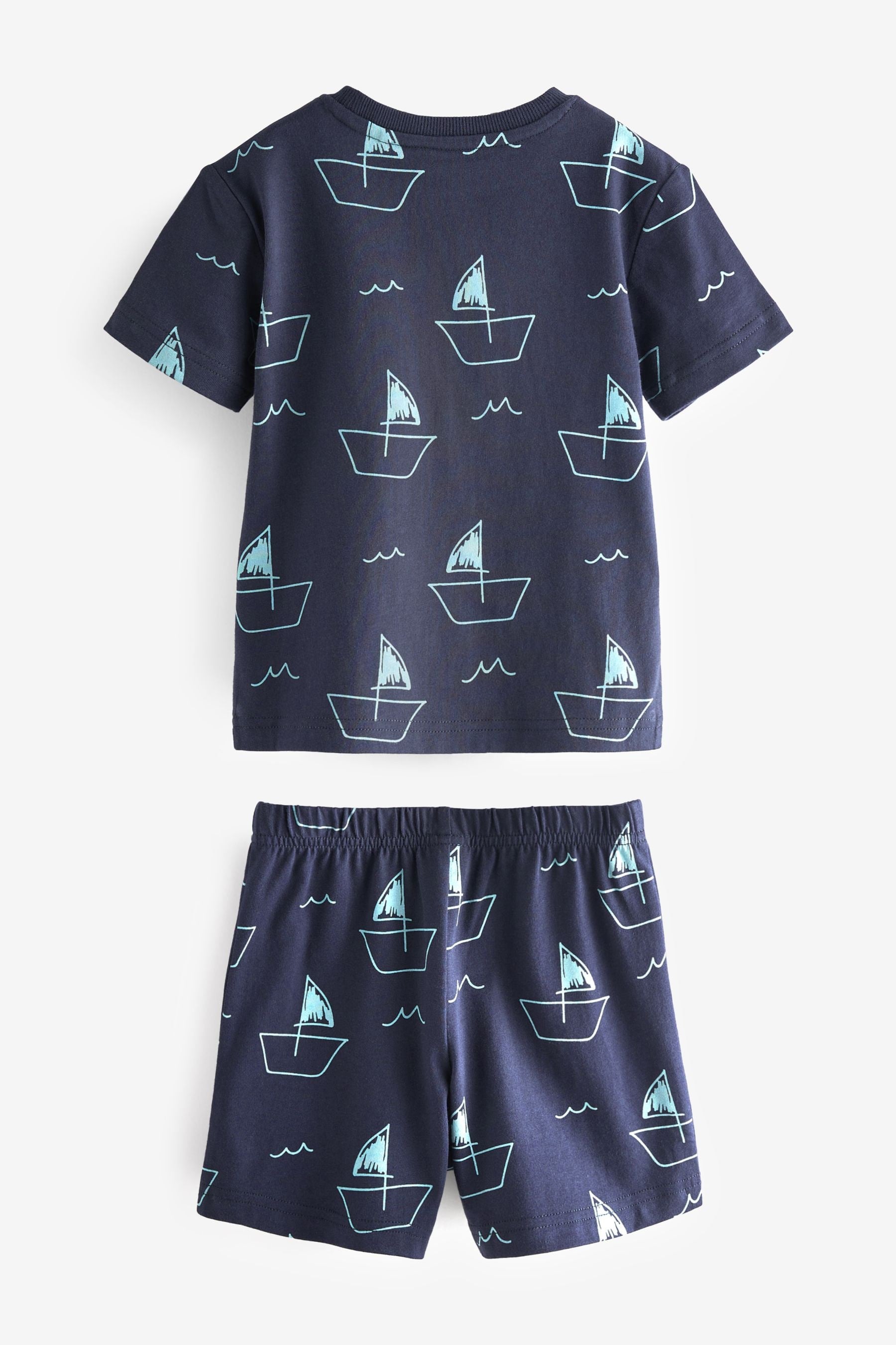 Navy Blue Boat Short Pyjamas (9mths-8yrs)