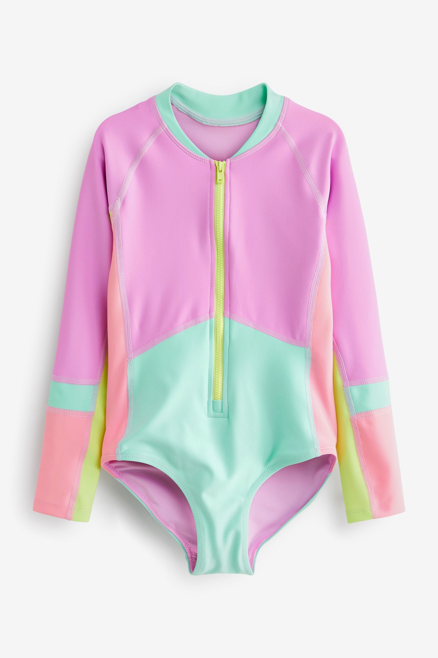 Pink/Blue Long Sleeved Swimsuit (3-16yrs)