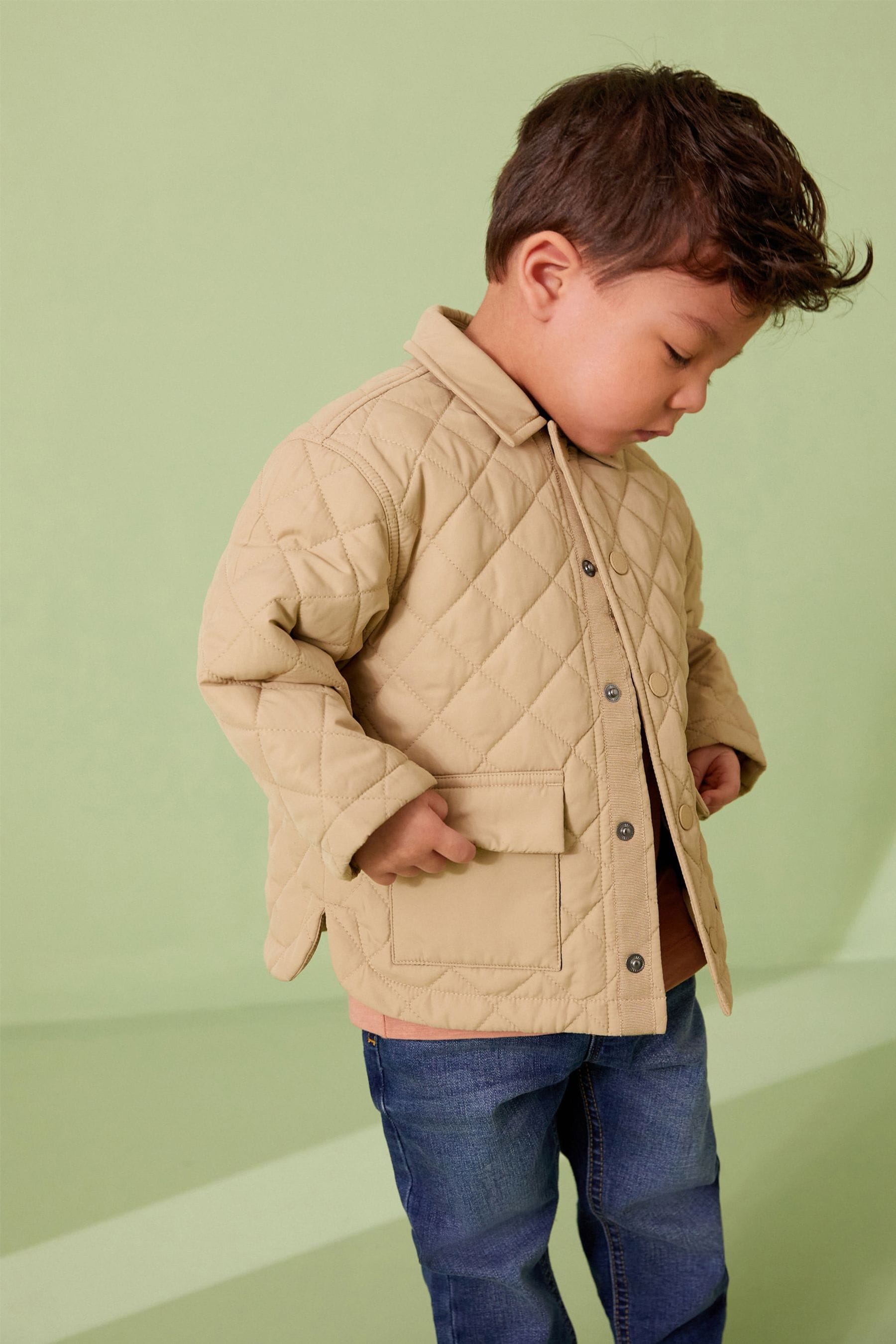 Neutral Lightweight Quilted Jacket (3mths-10yrs)