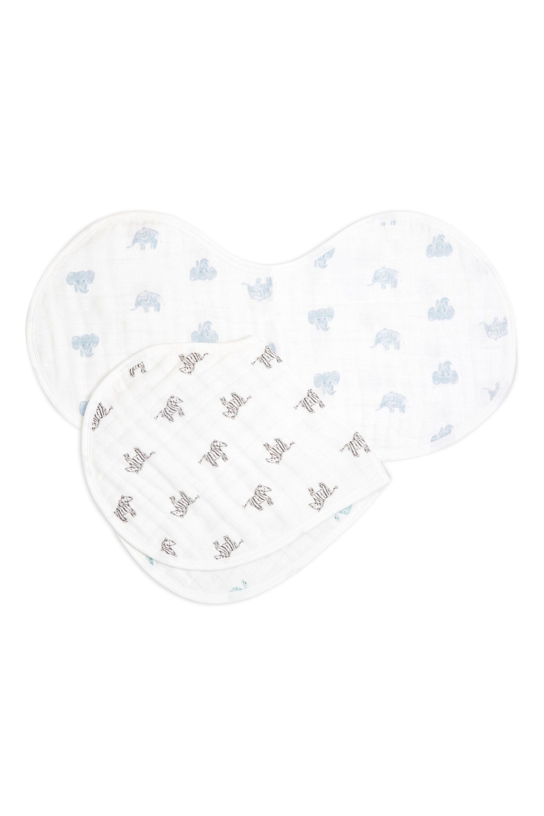 White aden + anais White Organic Cotton Muslin Burpy Bibs 2 Pack