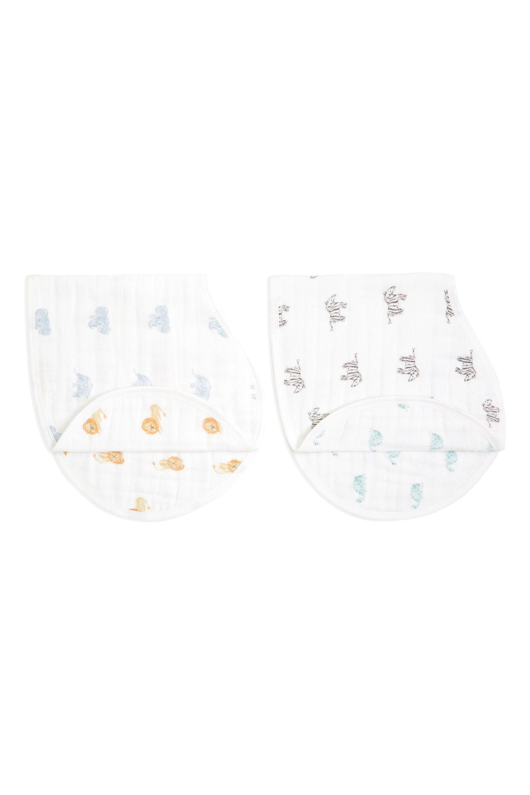 White aden + anais White Organic Cotton Muslin Burpy Bibs 2 Pack