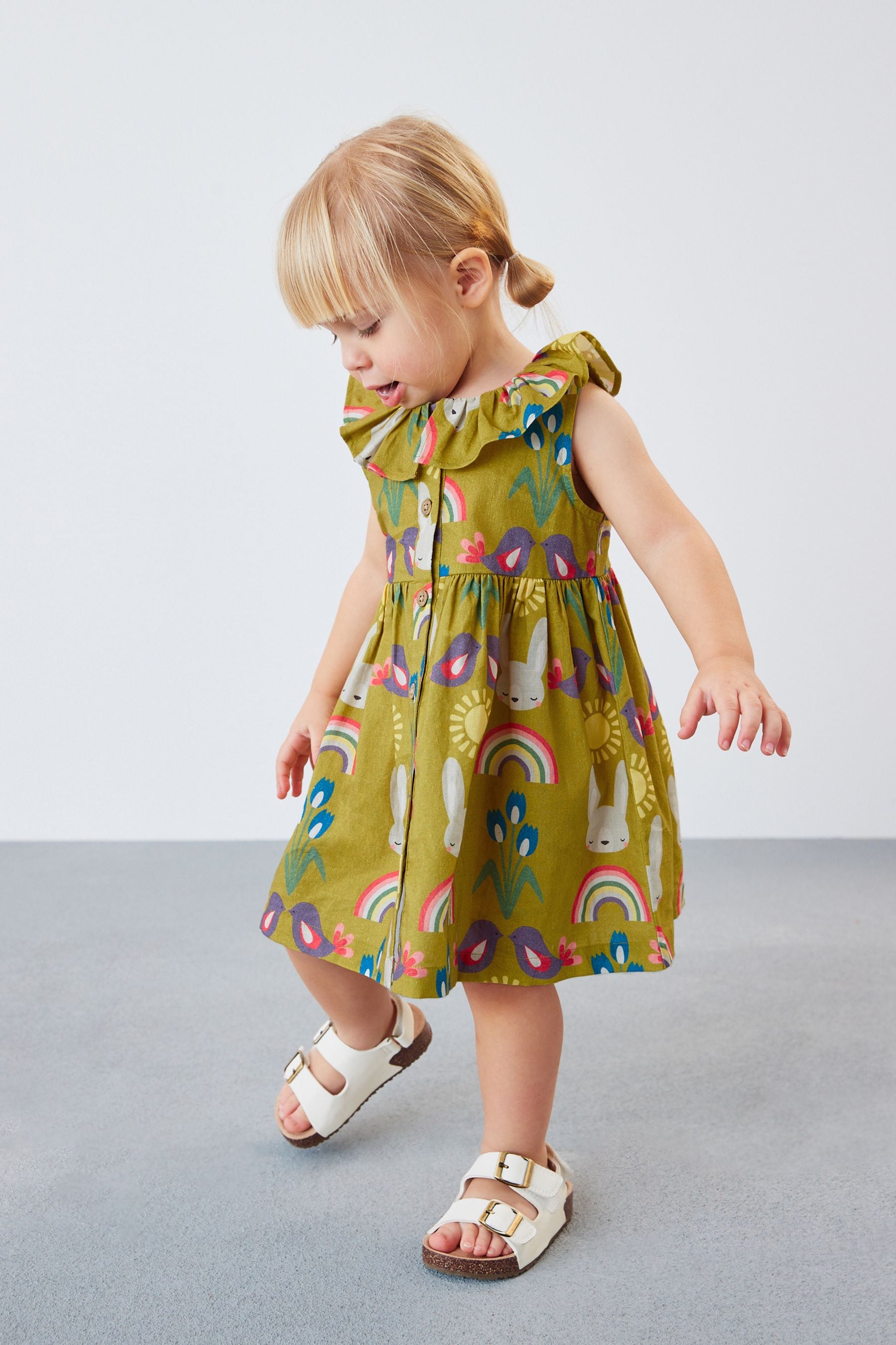 Green Character Ruffle Collar Dress (3mths-8yrs)