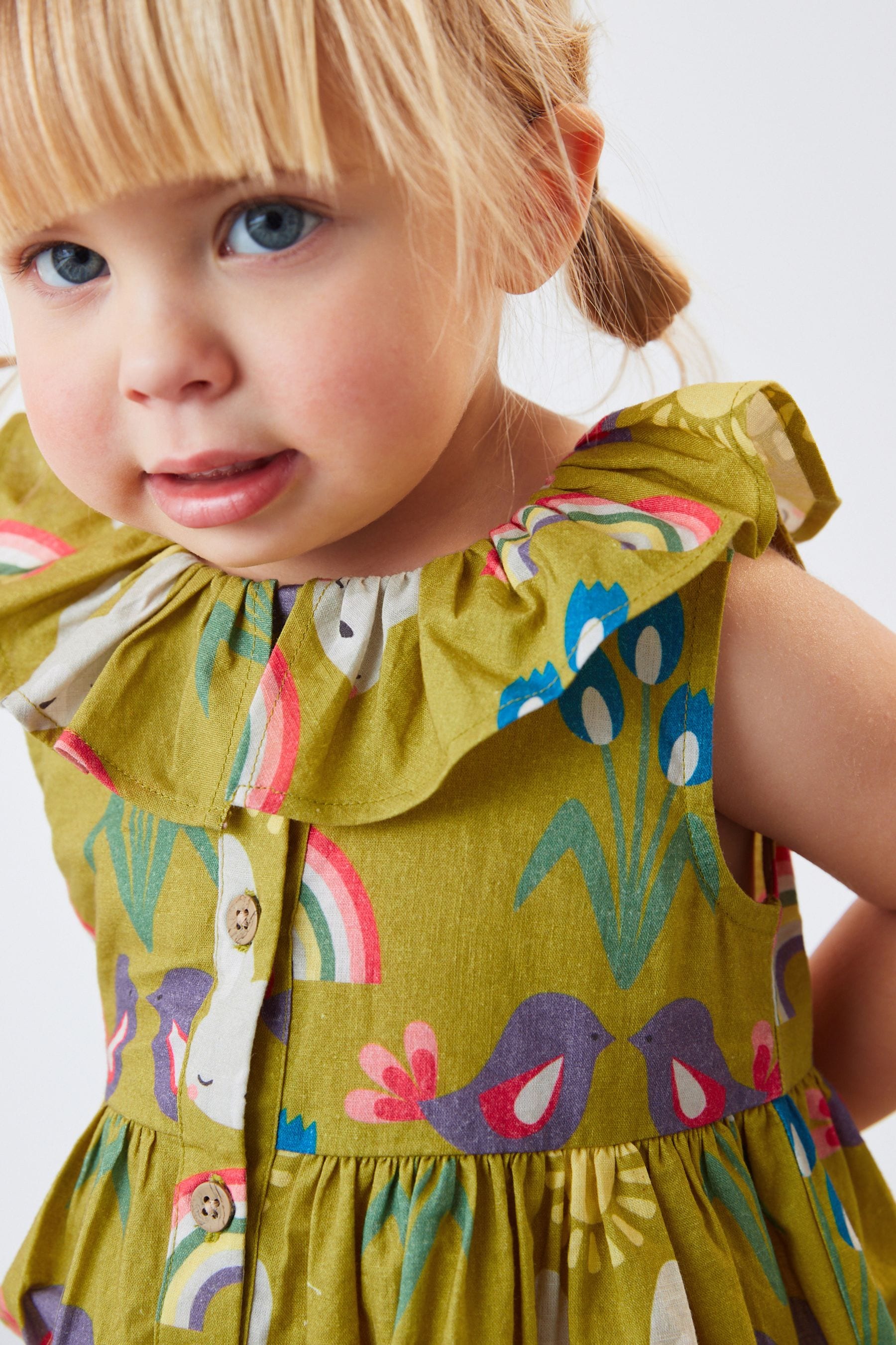 Green Character Ruffle Collar Dress (3mths-8yrs)