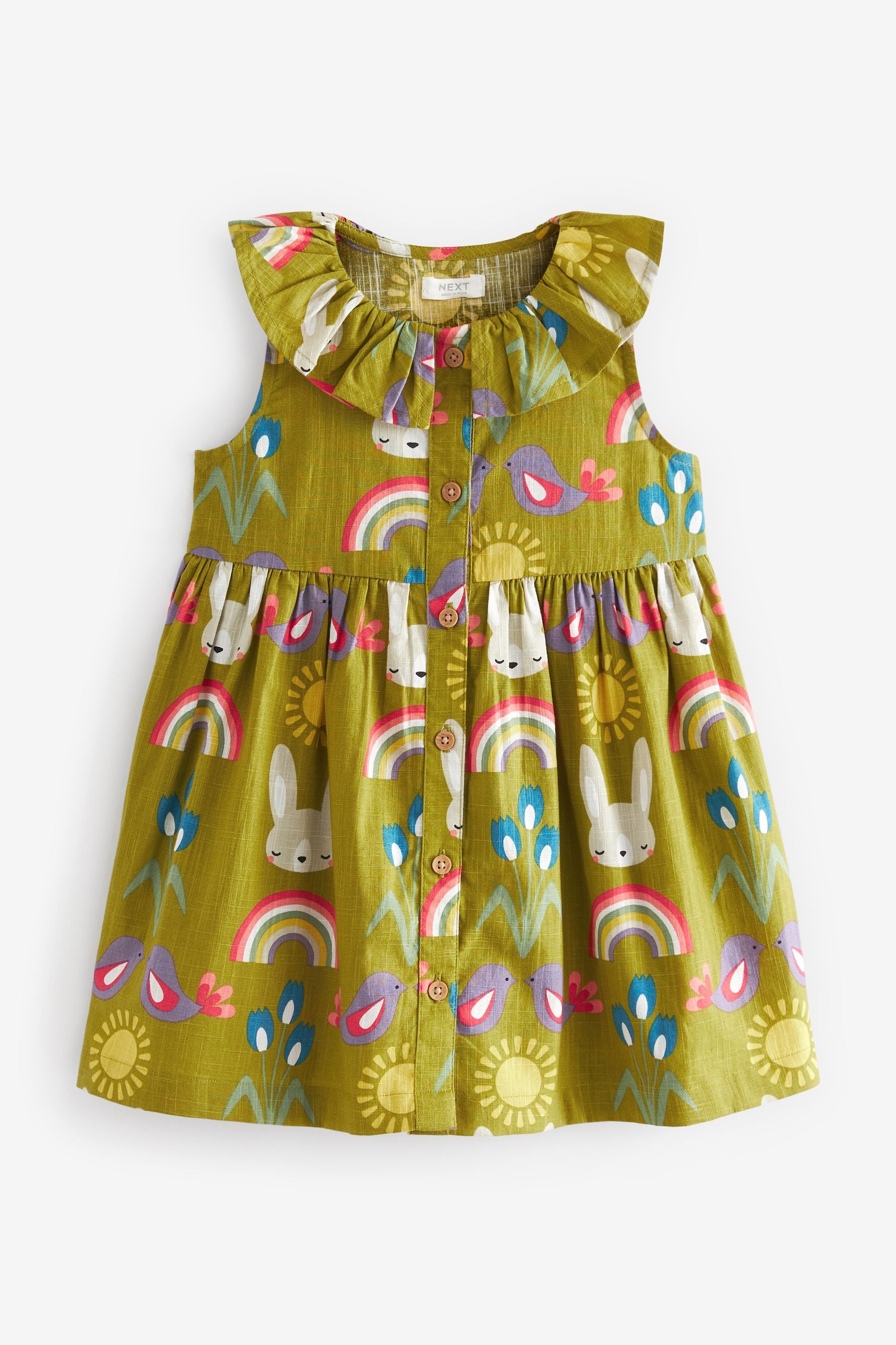 Green Character Ruffle Collar Dress (3mths-8yrs)