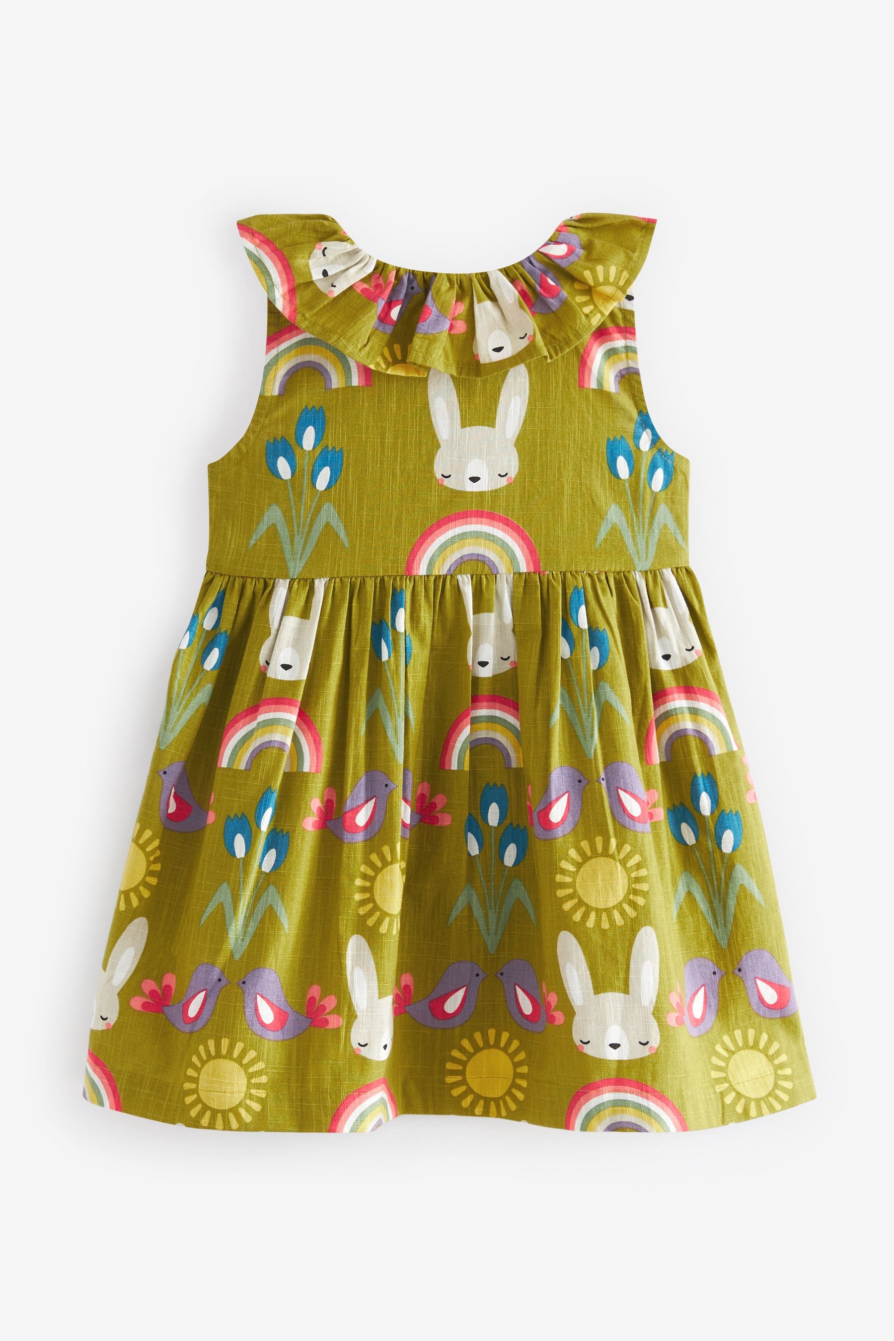 Green Character Ruffle Collar Dress (3mths-8yrs)