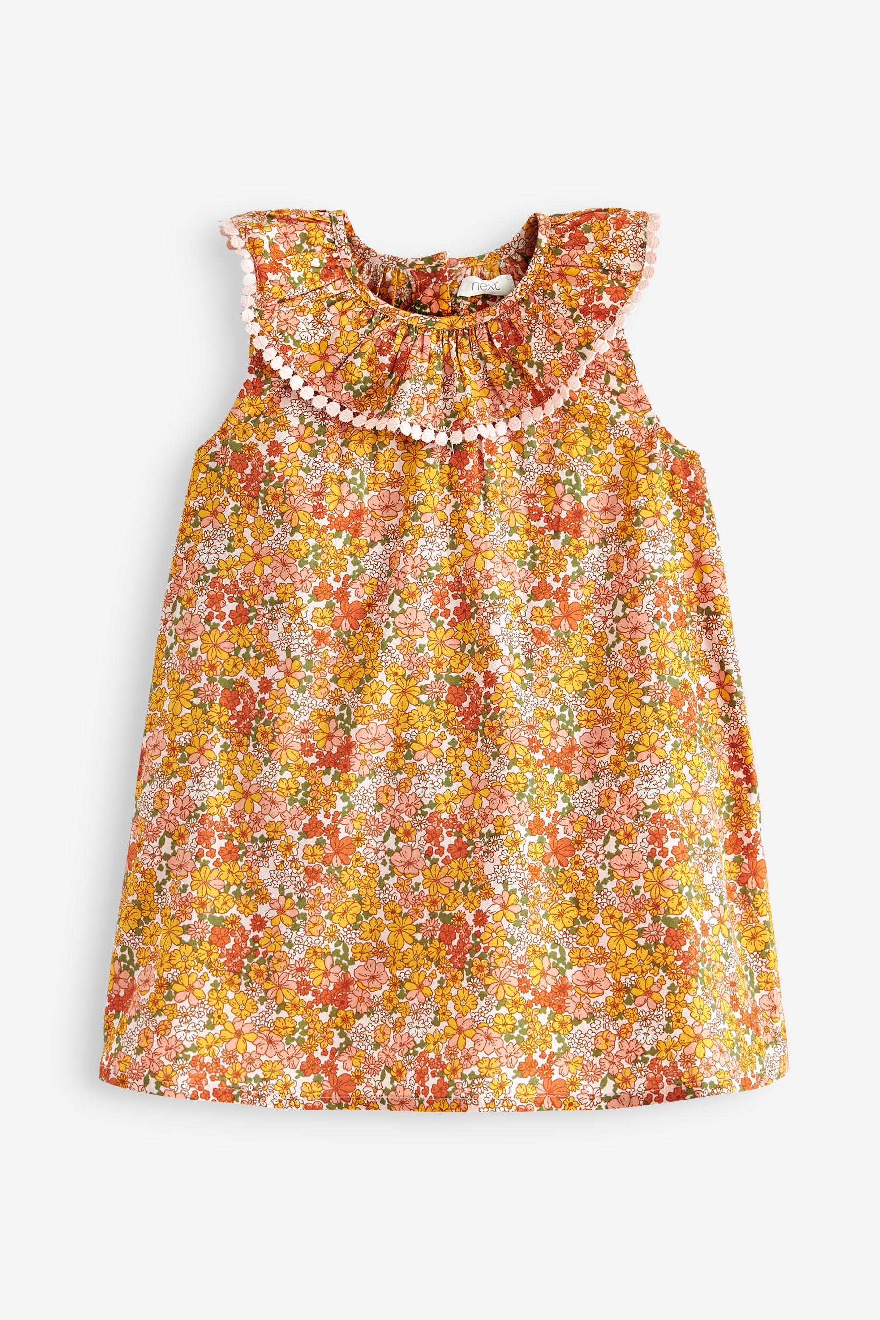 Yellow Ditsy Printed Dress And Cardigan Set (3mths-7yrs)