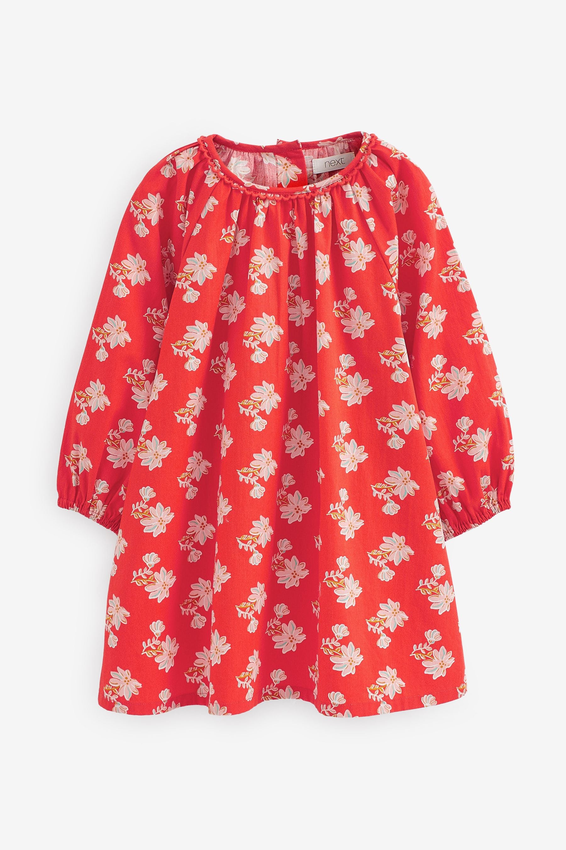 Red Printed Poplin Dress (3mths-7yrs)