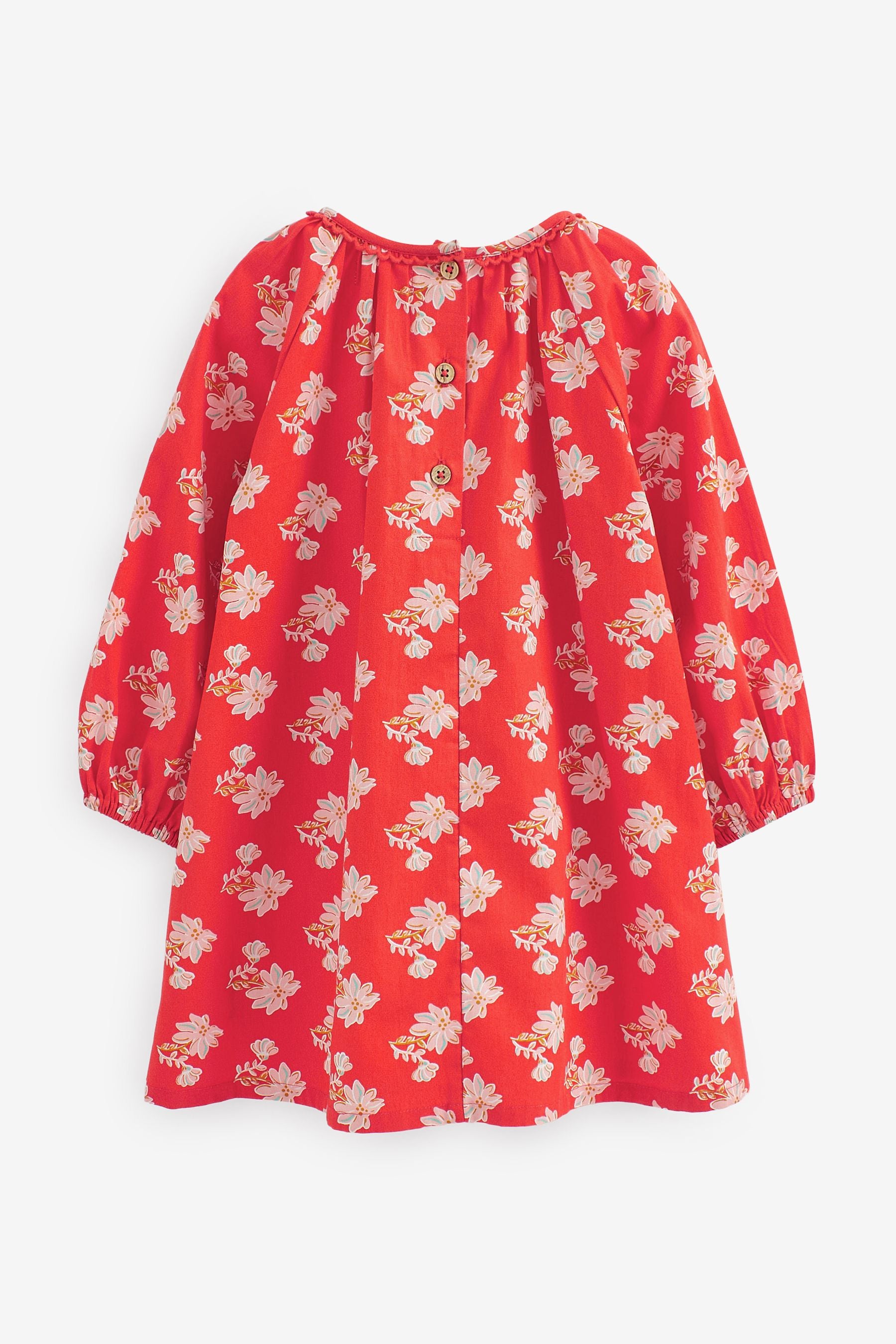 Red Printed Poplin Dress (3mths-7yrs)