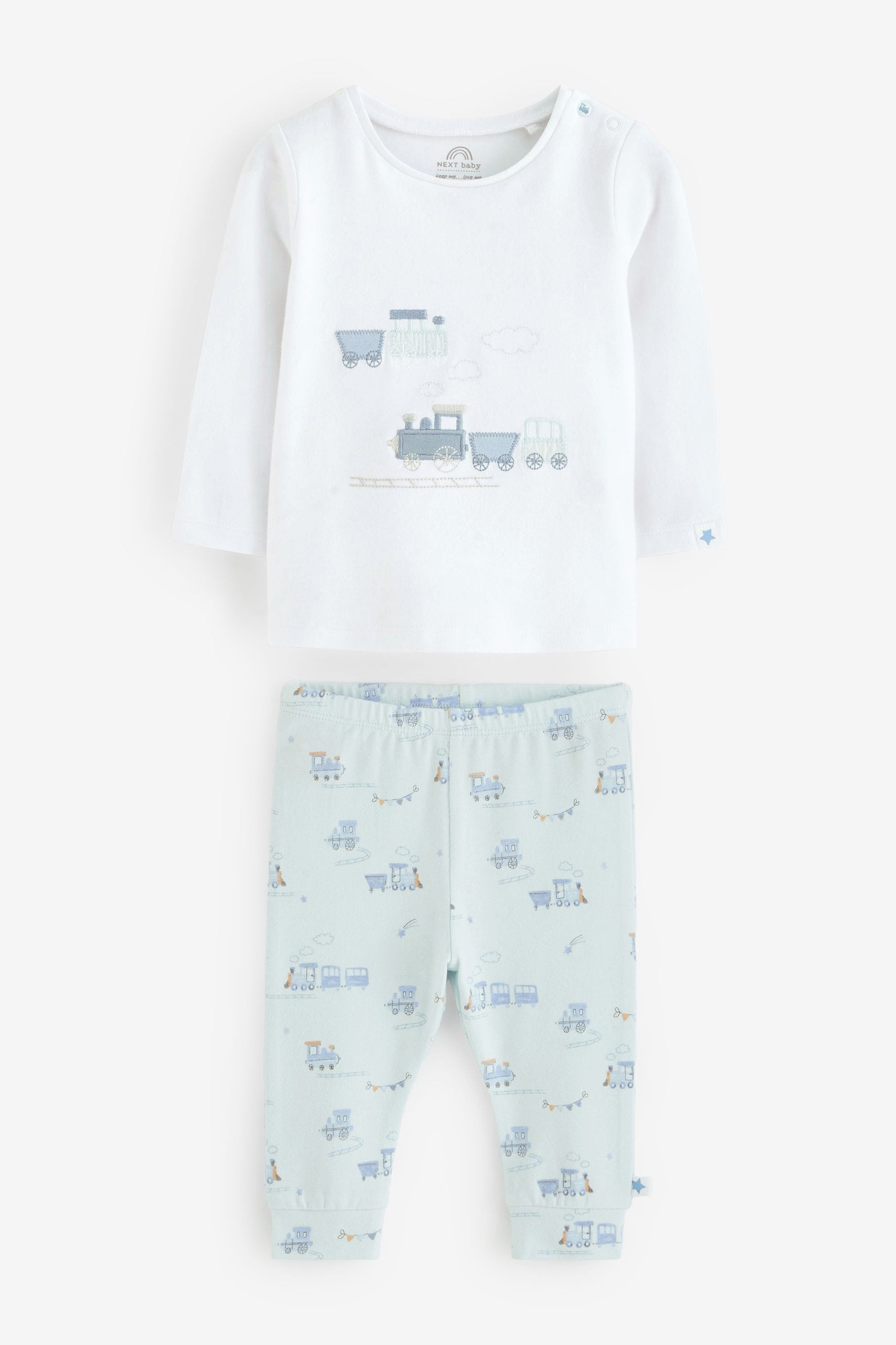 Blue Train Baby T-Shirt And Leggings 2 Piece Set