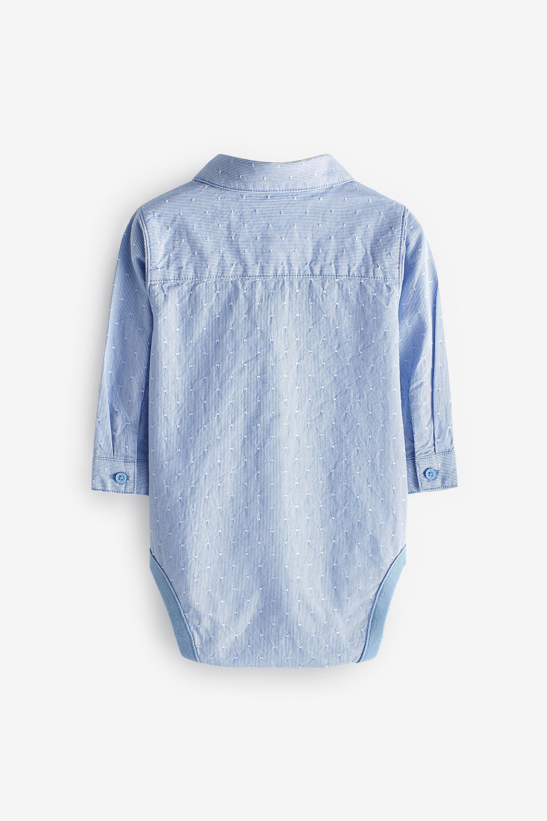 Blue Textured Shirt Baby Bodysuit