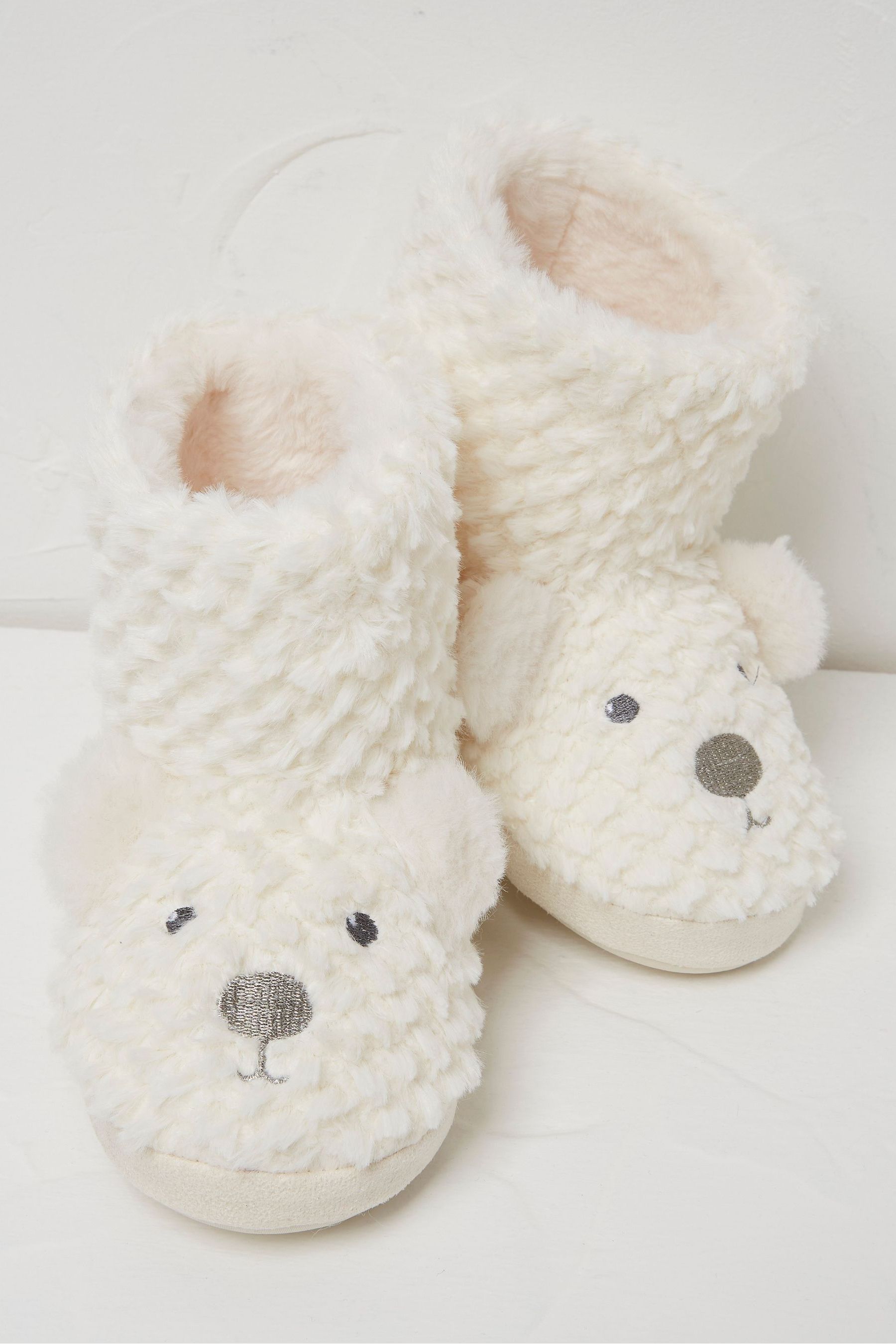 Natural FatFace Natural Polar Bear Slipper Boots