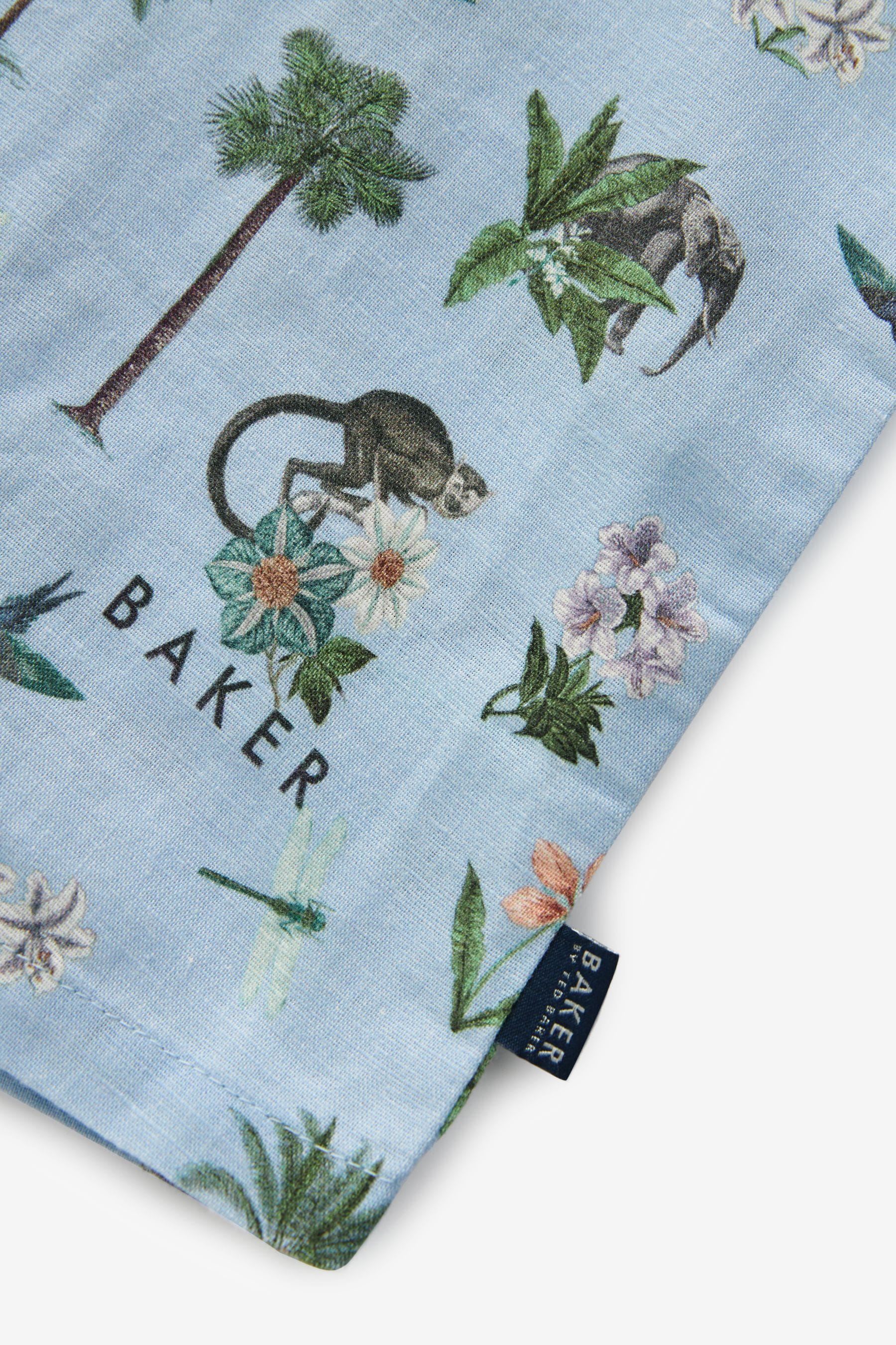 Blue Baker by Ted Baker Printed Shirt Romper and Hat Set