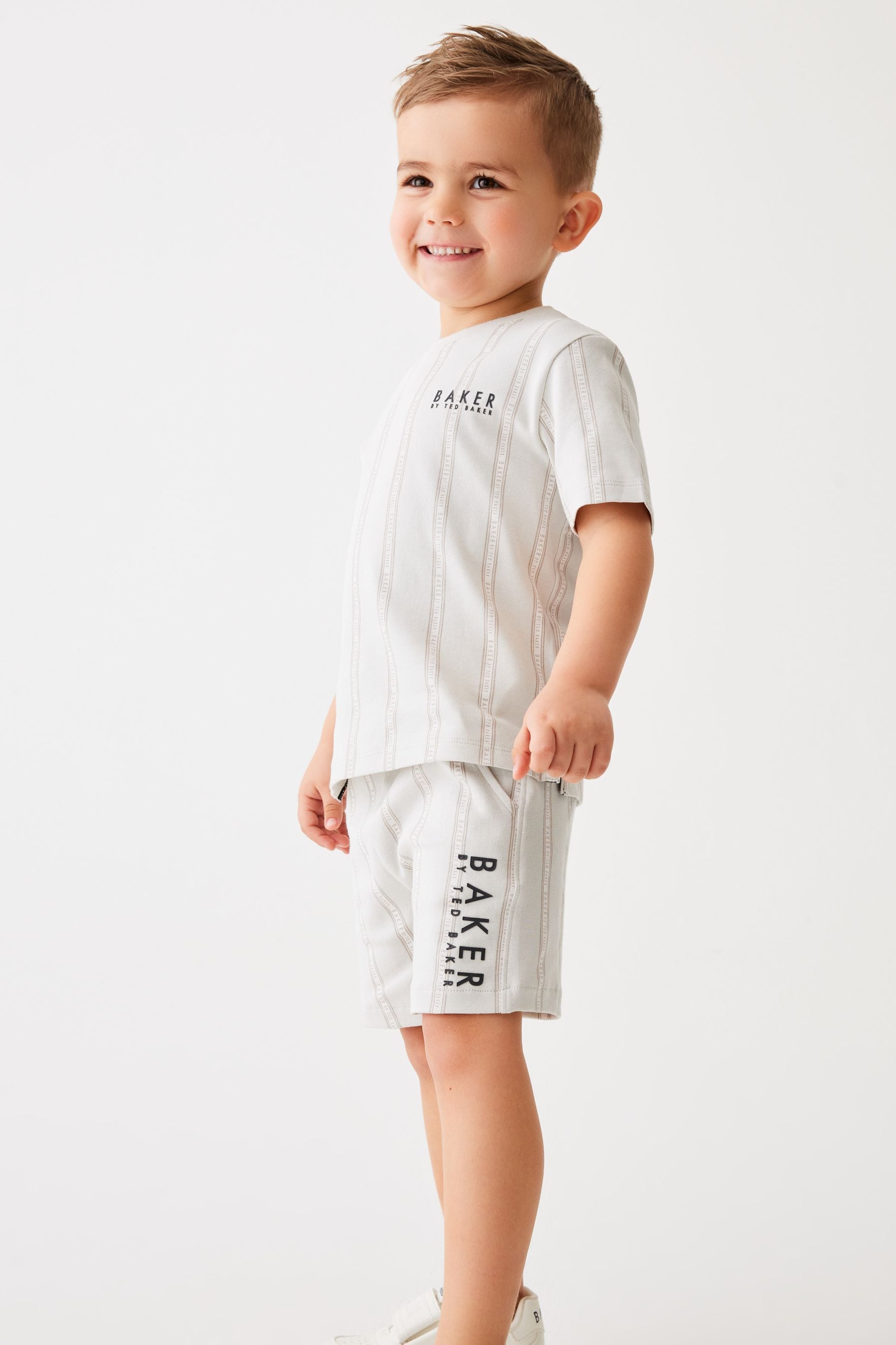 Stone Baker by Ted Baker Striped T-Shirt and Shorts Set