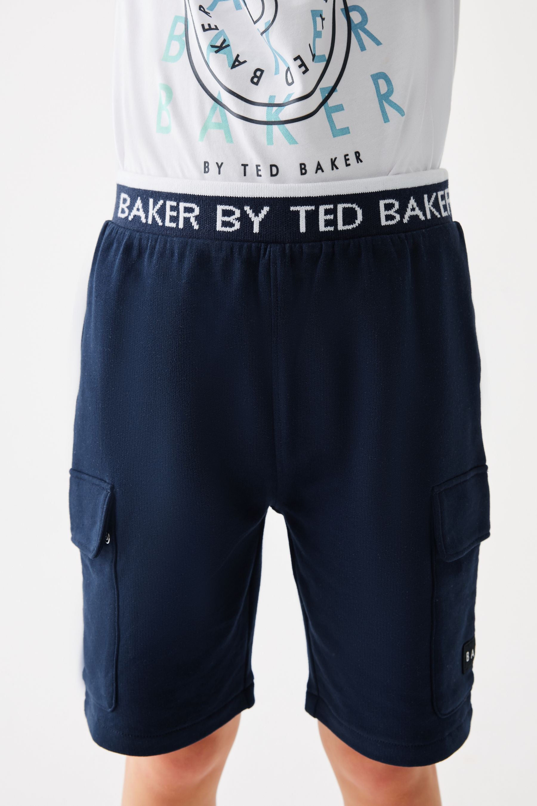 Baker by Ted Baker Navy Graphic T-Shirt And Navy Shorts Set