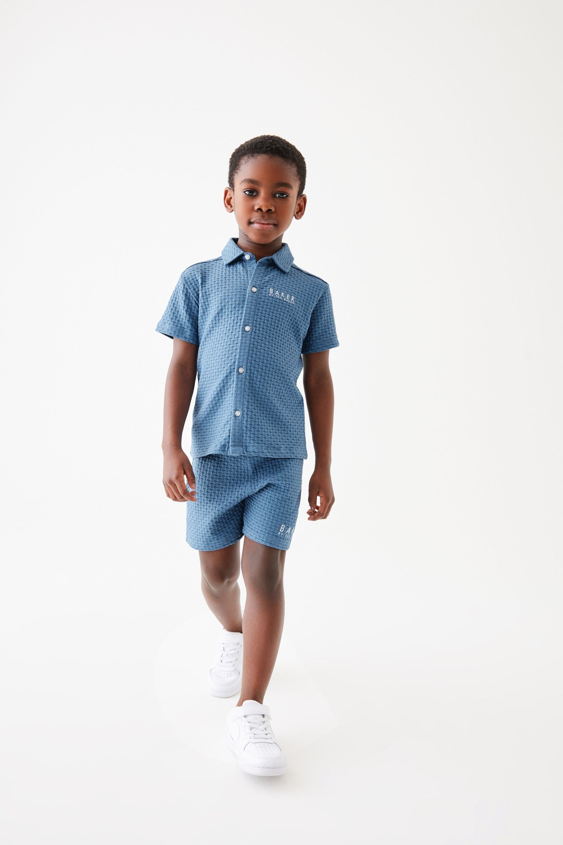 Blue Baker by Ted Baker Textured Polo Shirt and Shorts Set