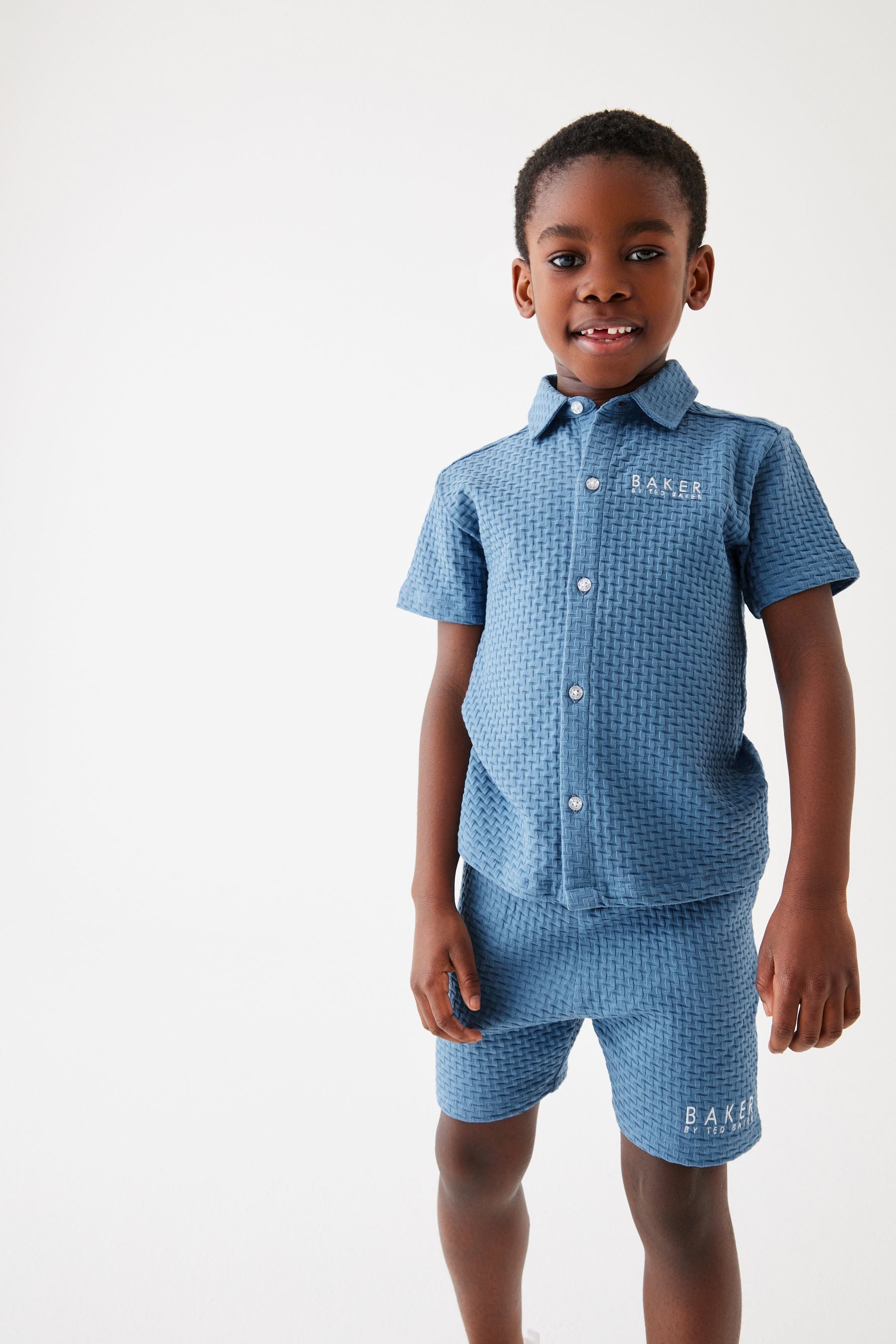 Blue Baker by Ted Baker Textured Polo Shirt and Shorts Set