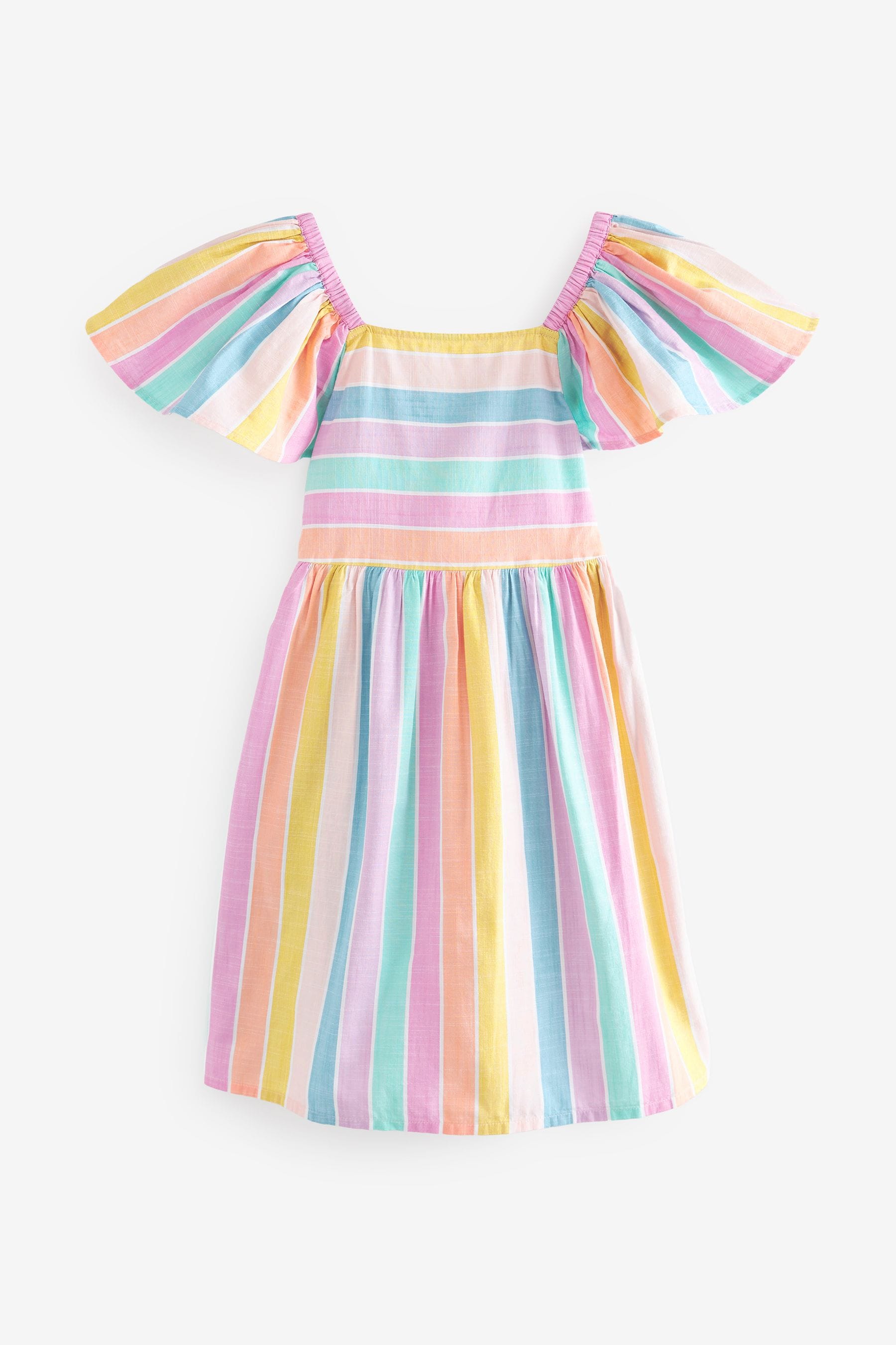 Rainbow Stripe Angel Sleeve Dress (3-16yrs)