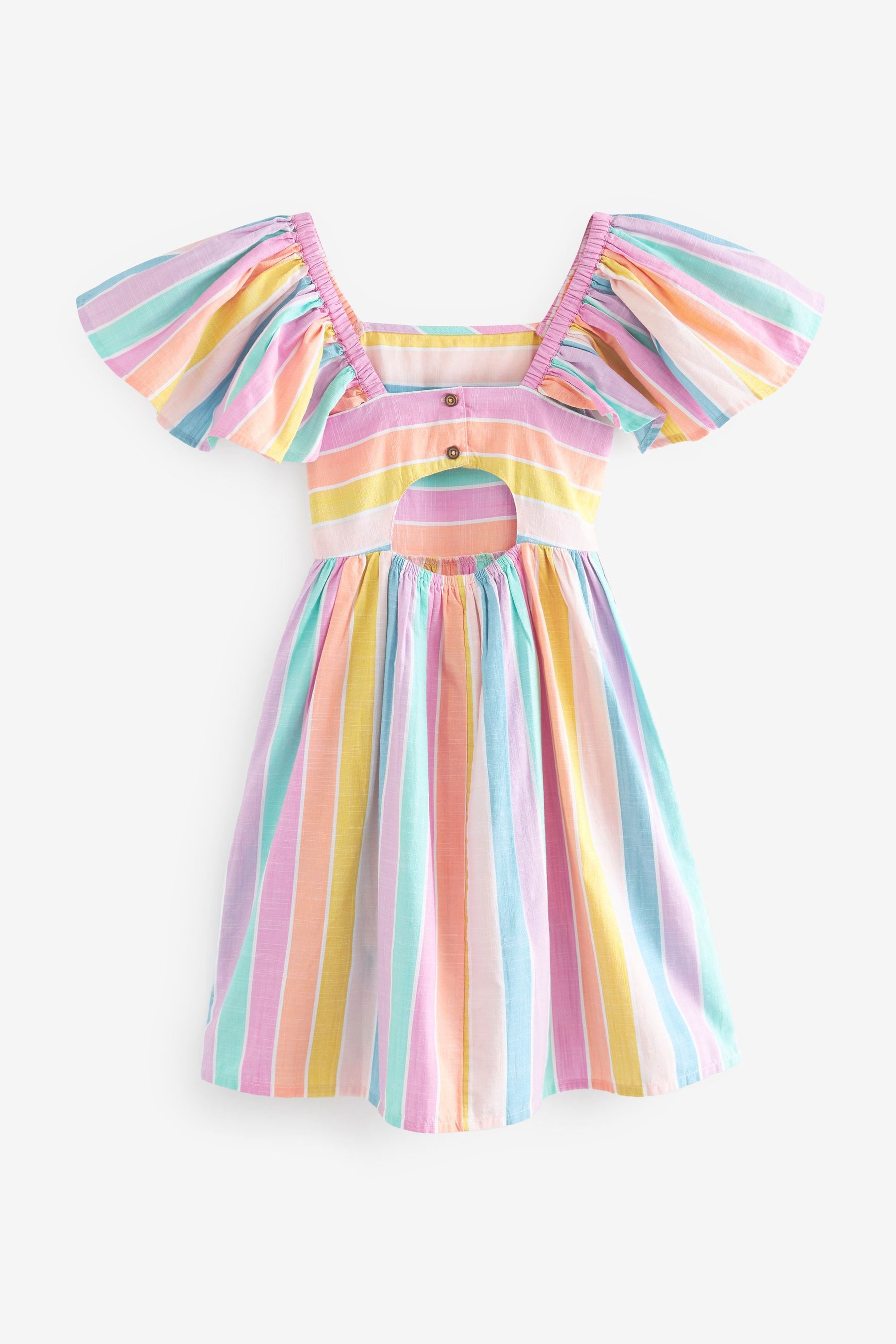 Rainbow Stripe Angel Sleeve Dress (3-16yrs)