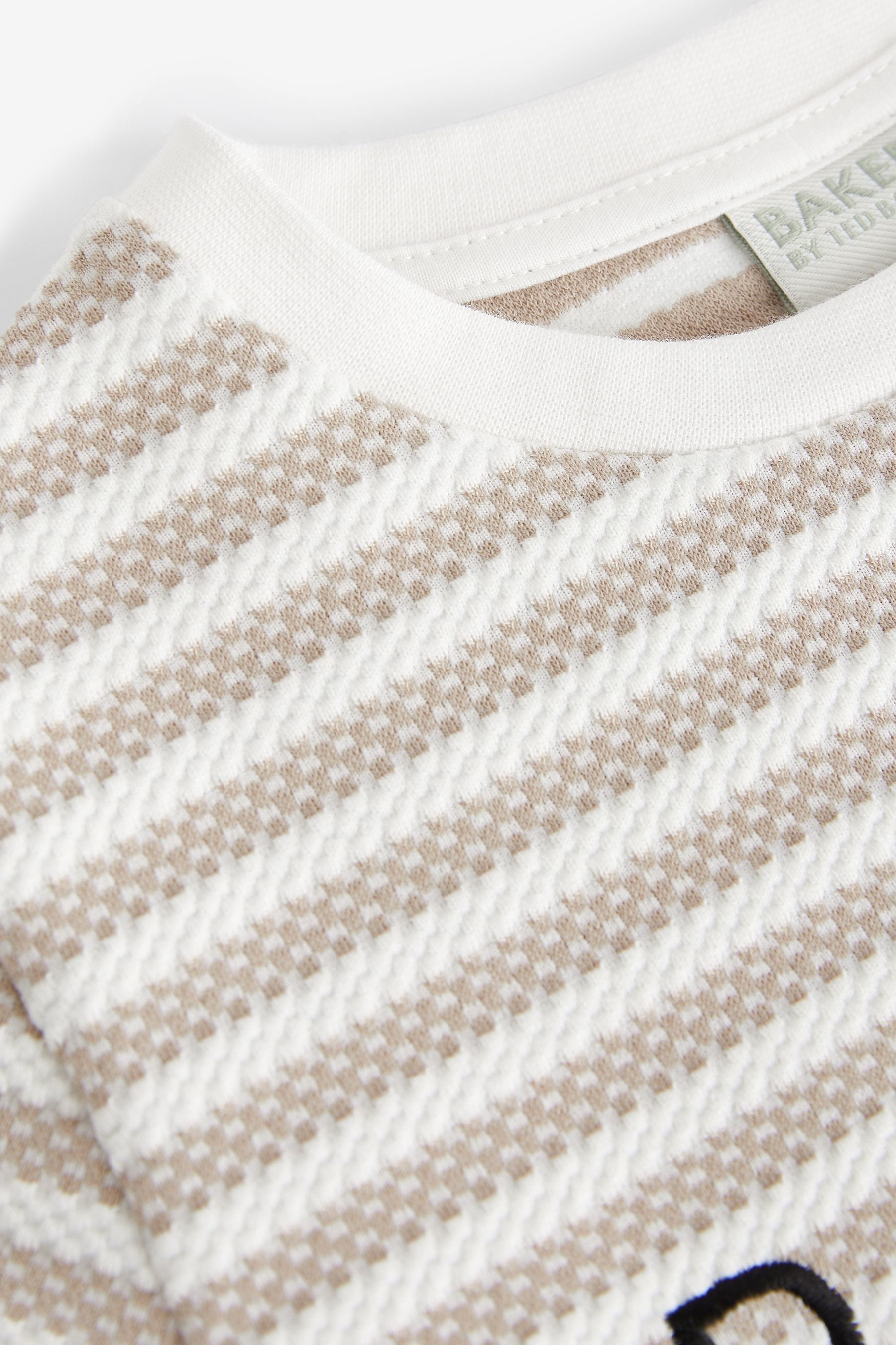 Neutral Baker by Ted Baker Textured Stripe T-Shirt