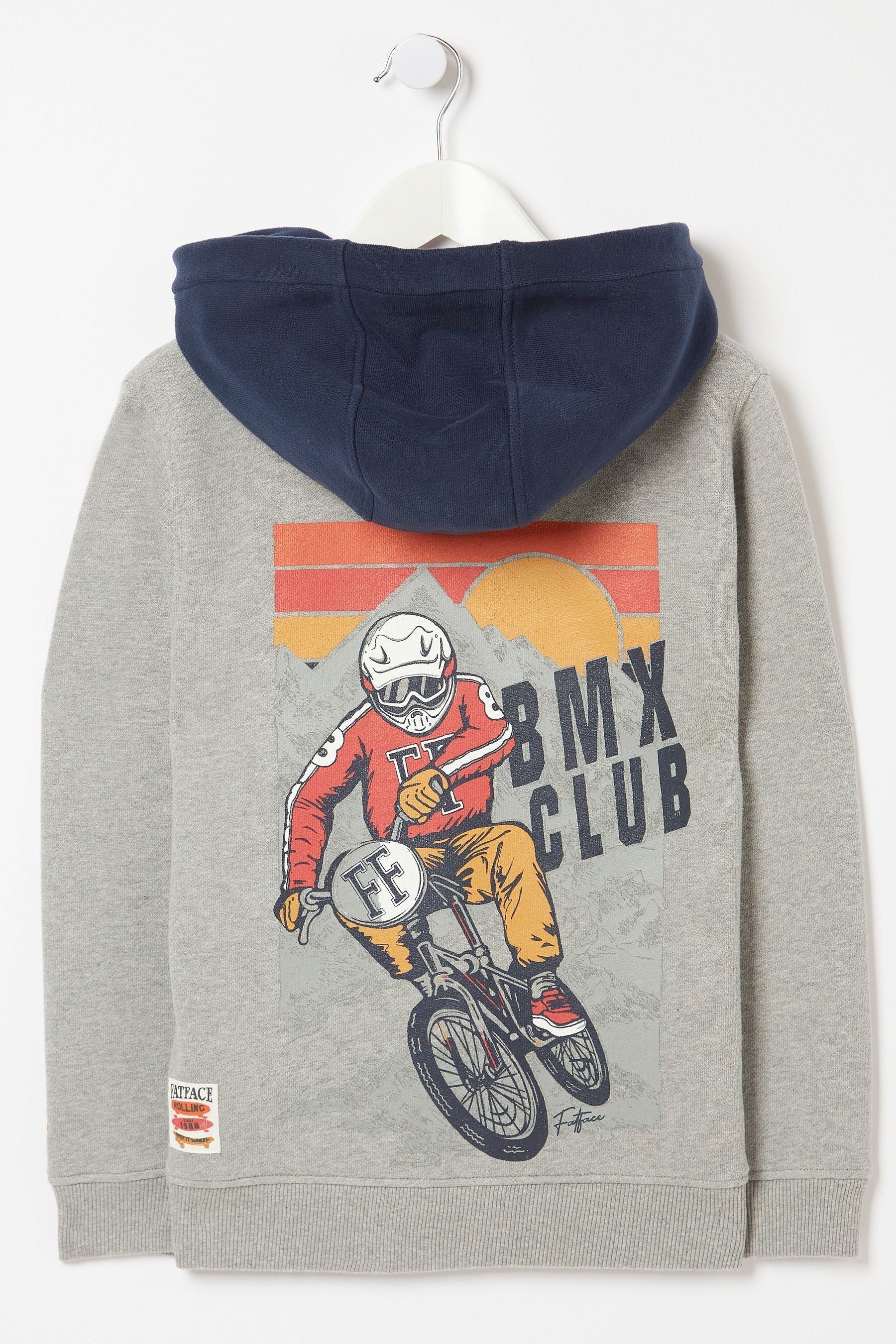 Grey FatFace U78435 BMX Club Zip Hoodie