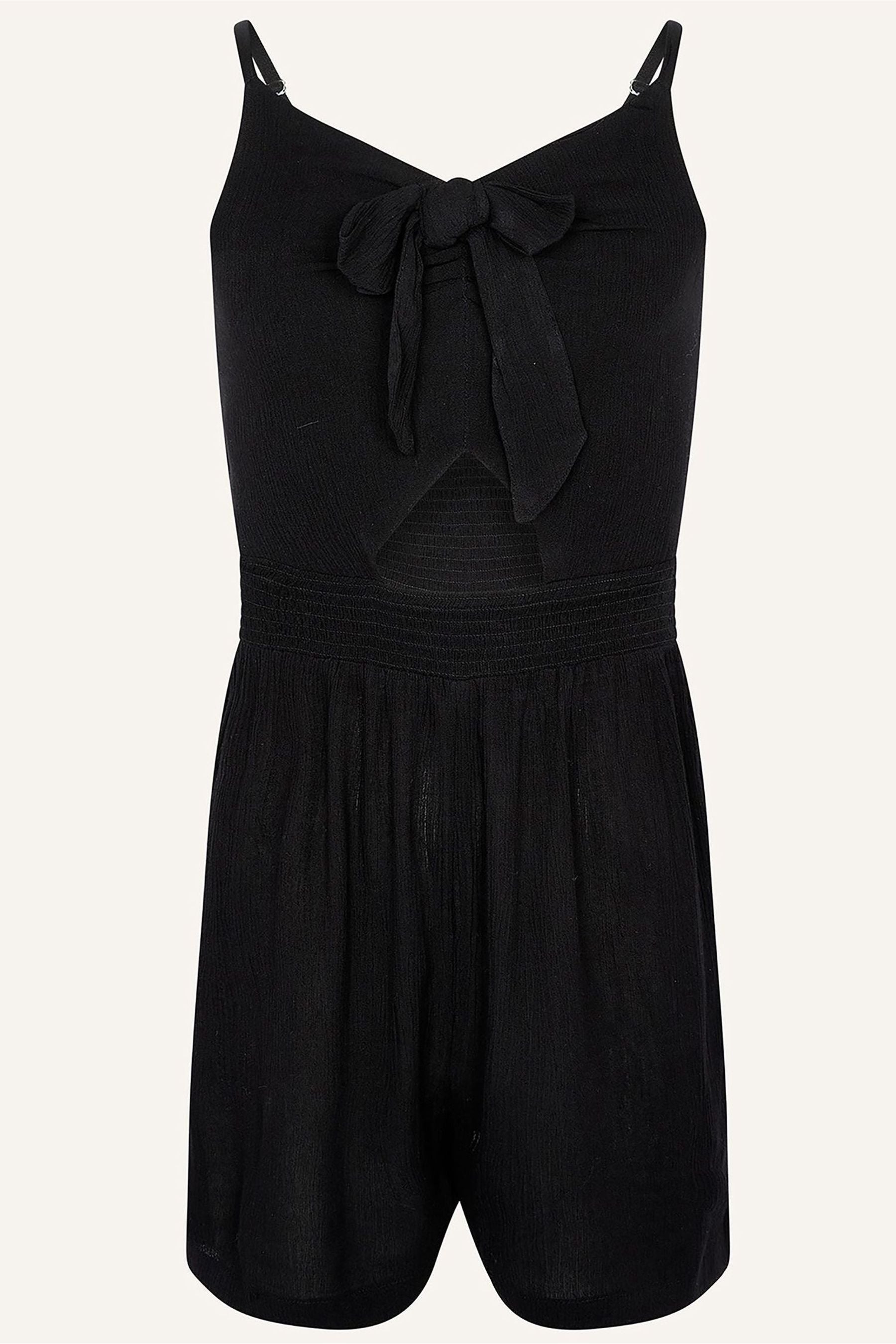 Black Monsoon Black Tie Front Playsuit