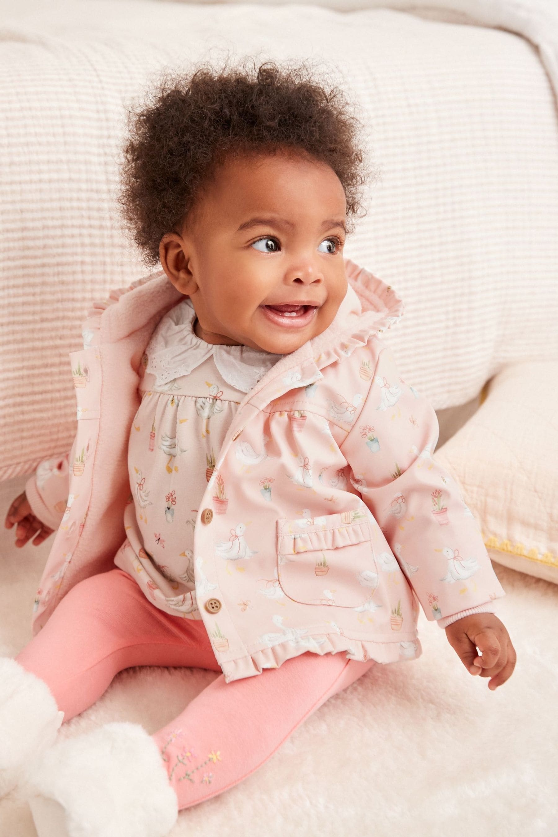 Peach Pink Duck Baby Rubberised Coat (0mths-2yrs)