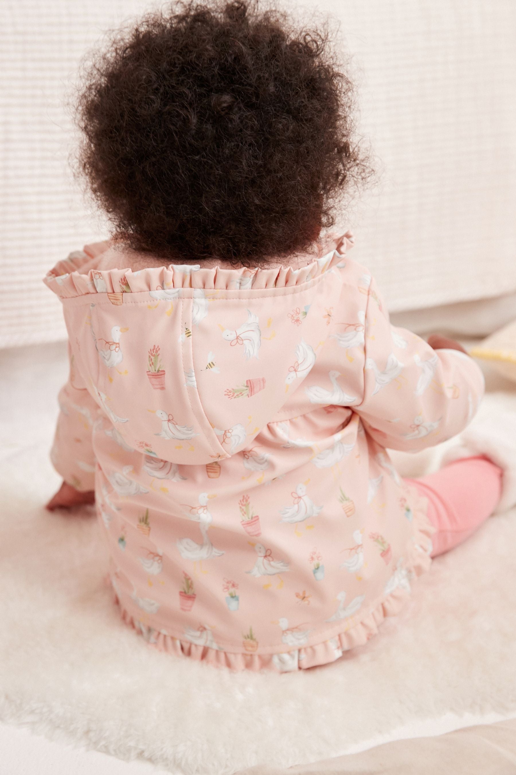 Peach Pink Duck Baby Rubberised Coat (0mths-2yrs)