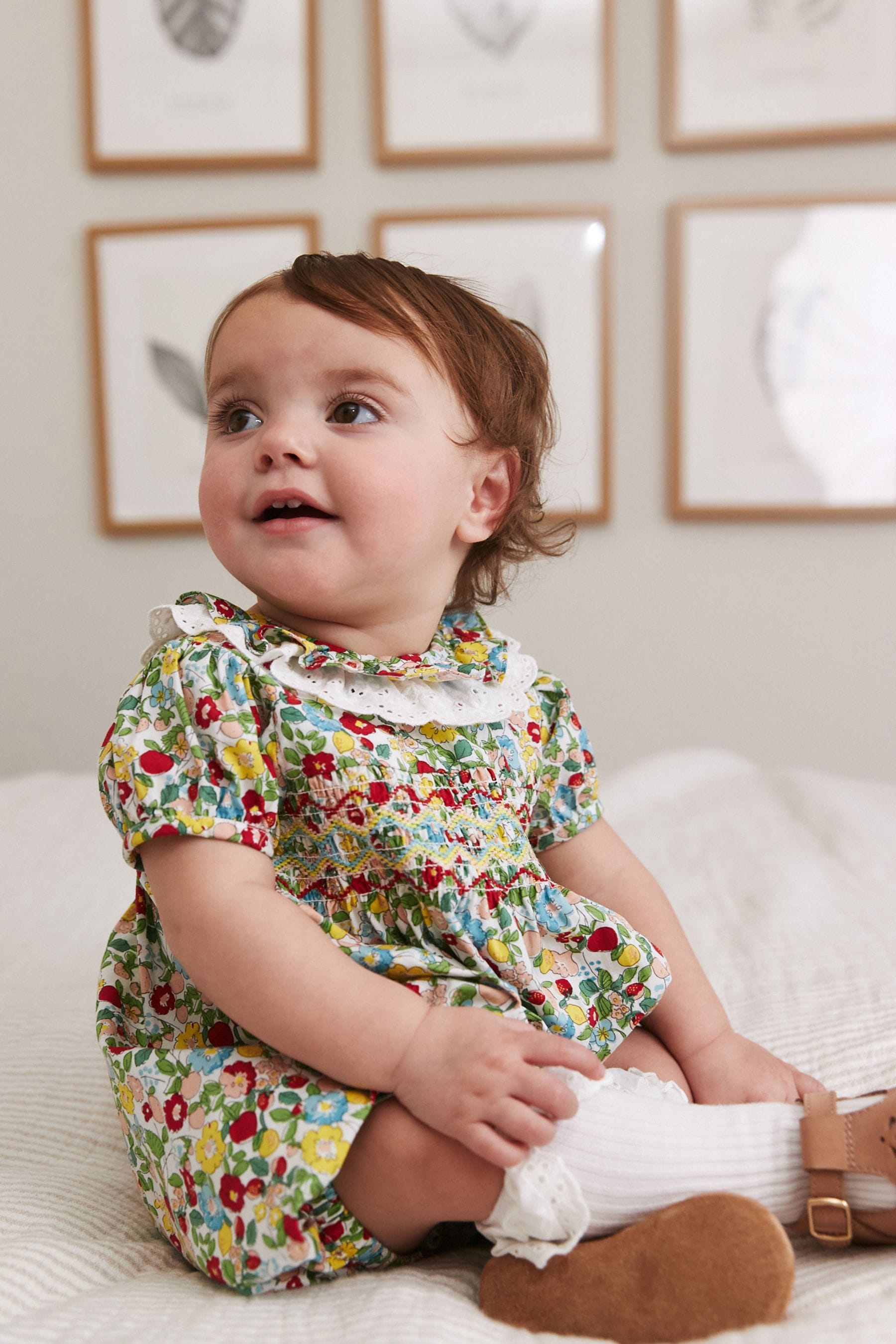 Green Ditsy Floral Baby Playsuit (0mths-2yrs)