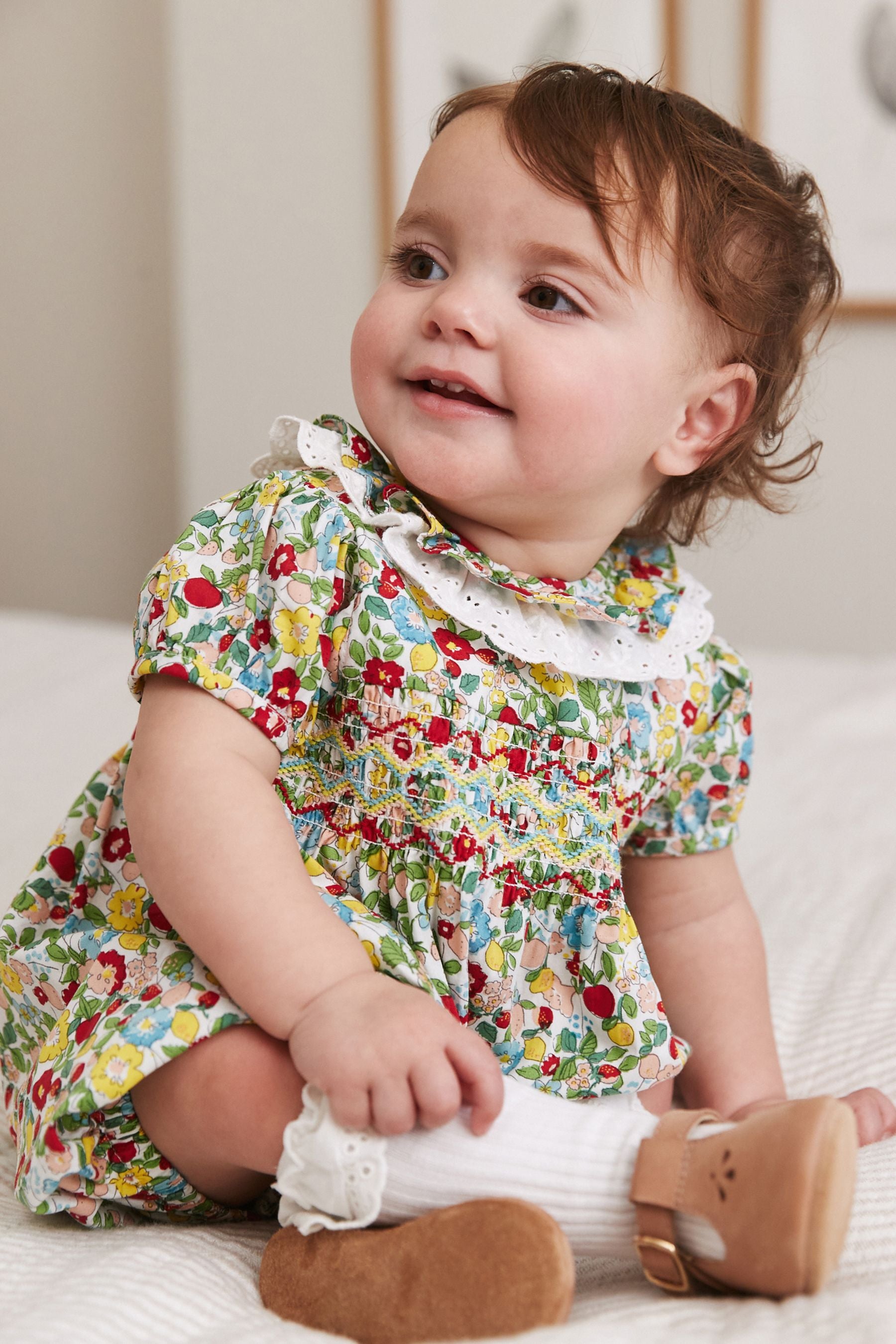 Green Ditsy Floral Baby Playsuit (0mths-2yrs)