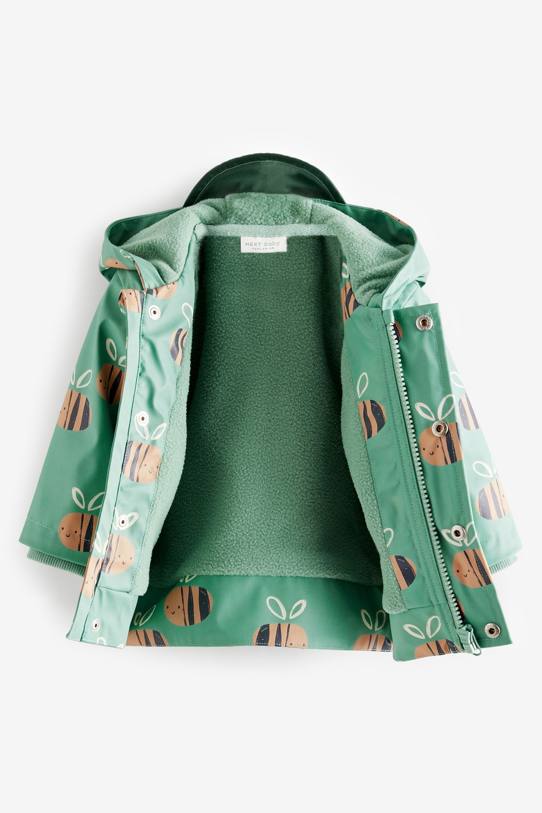 Sage Green Bee Baby Rubberised Coat