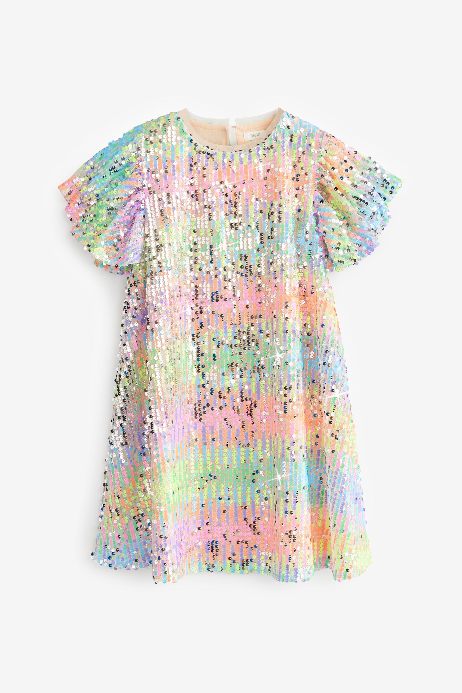 Pink/ Lilac Purple Pastel Rainbow Sequin Dress (3-16yrs)