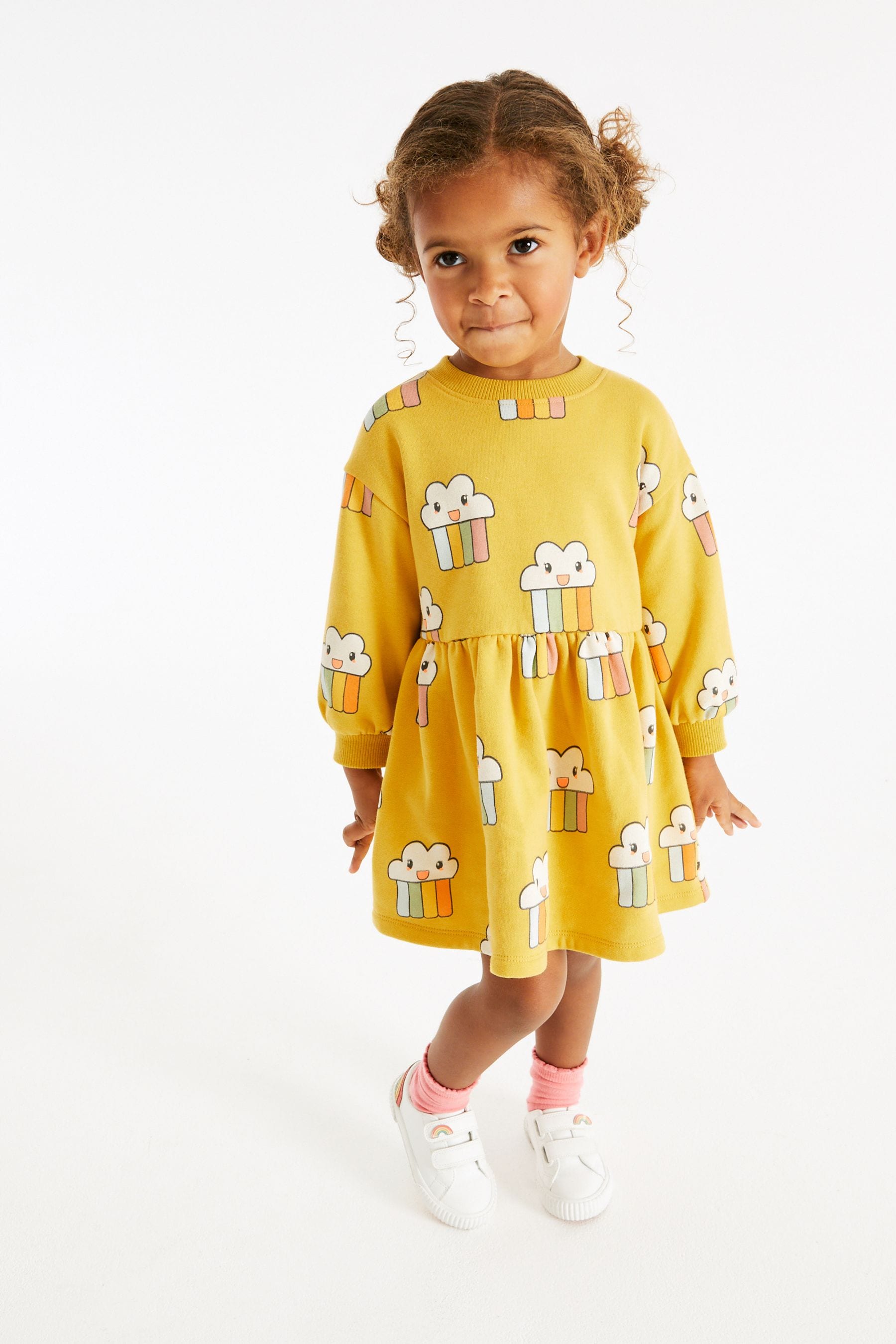 Yellow Rainbow Sweat Dress (3mths-7yrs)