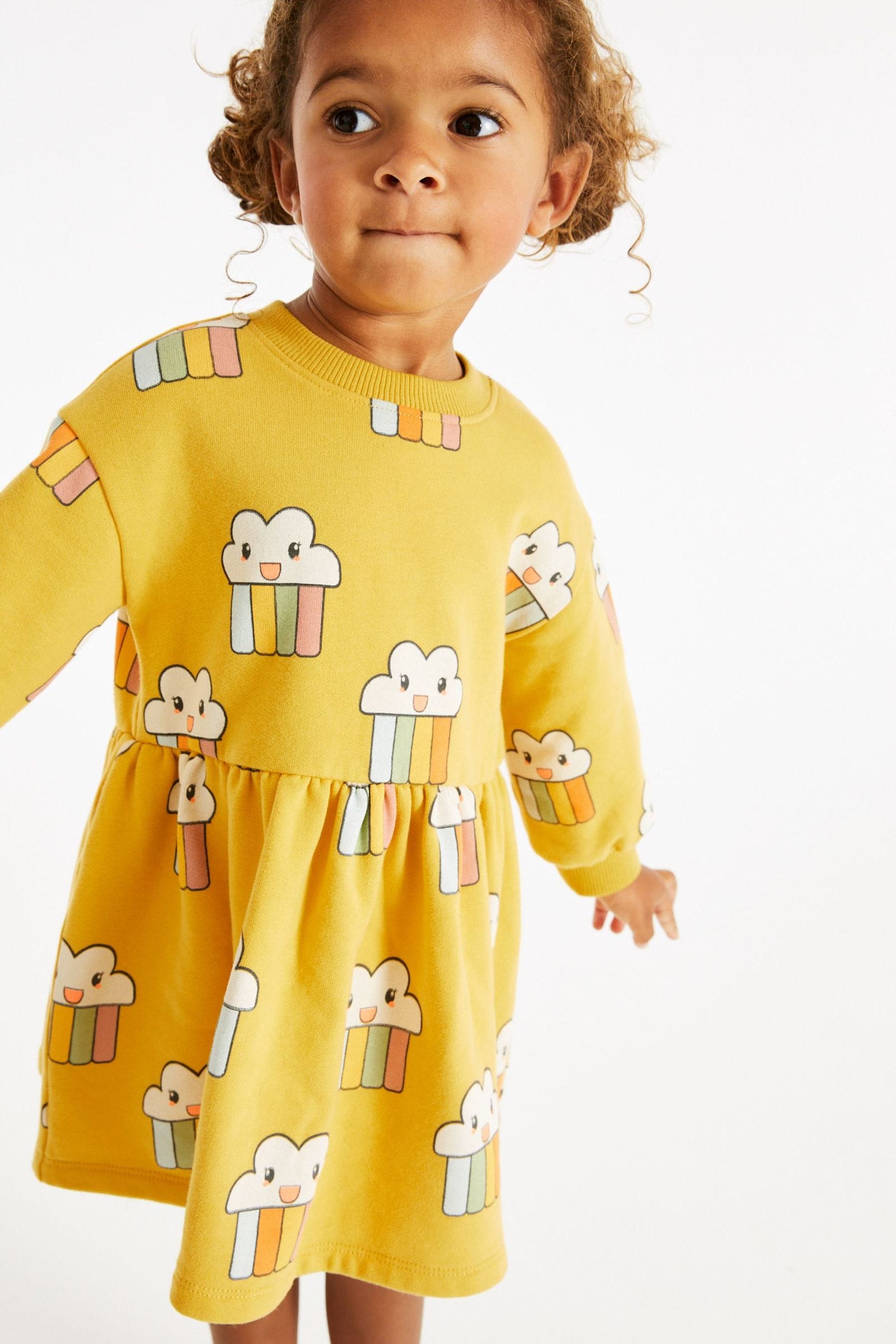 Yellow Rainbow Sweat Dress (3mths-7yrs)