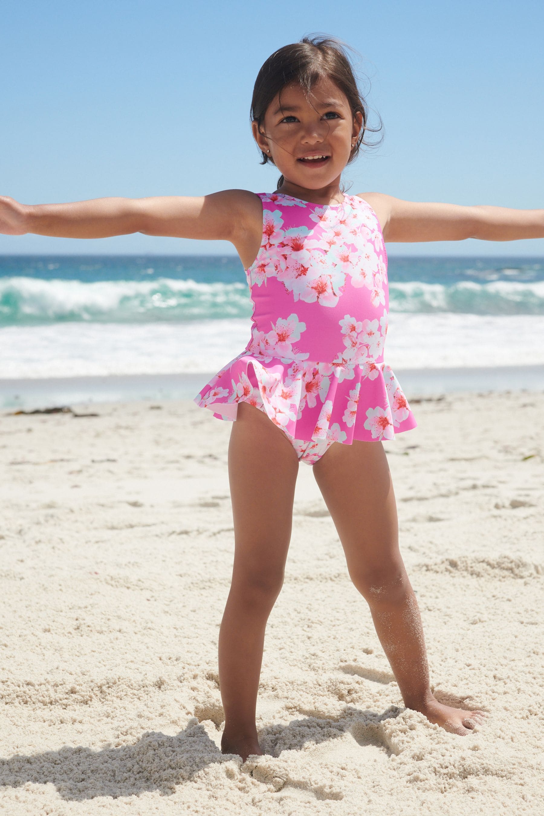 Bright Pink Skirted Swimsuit (3mths-7yrs)