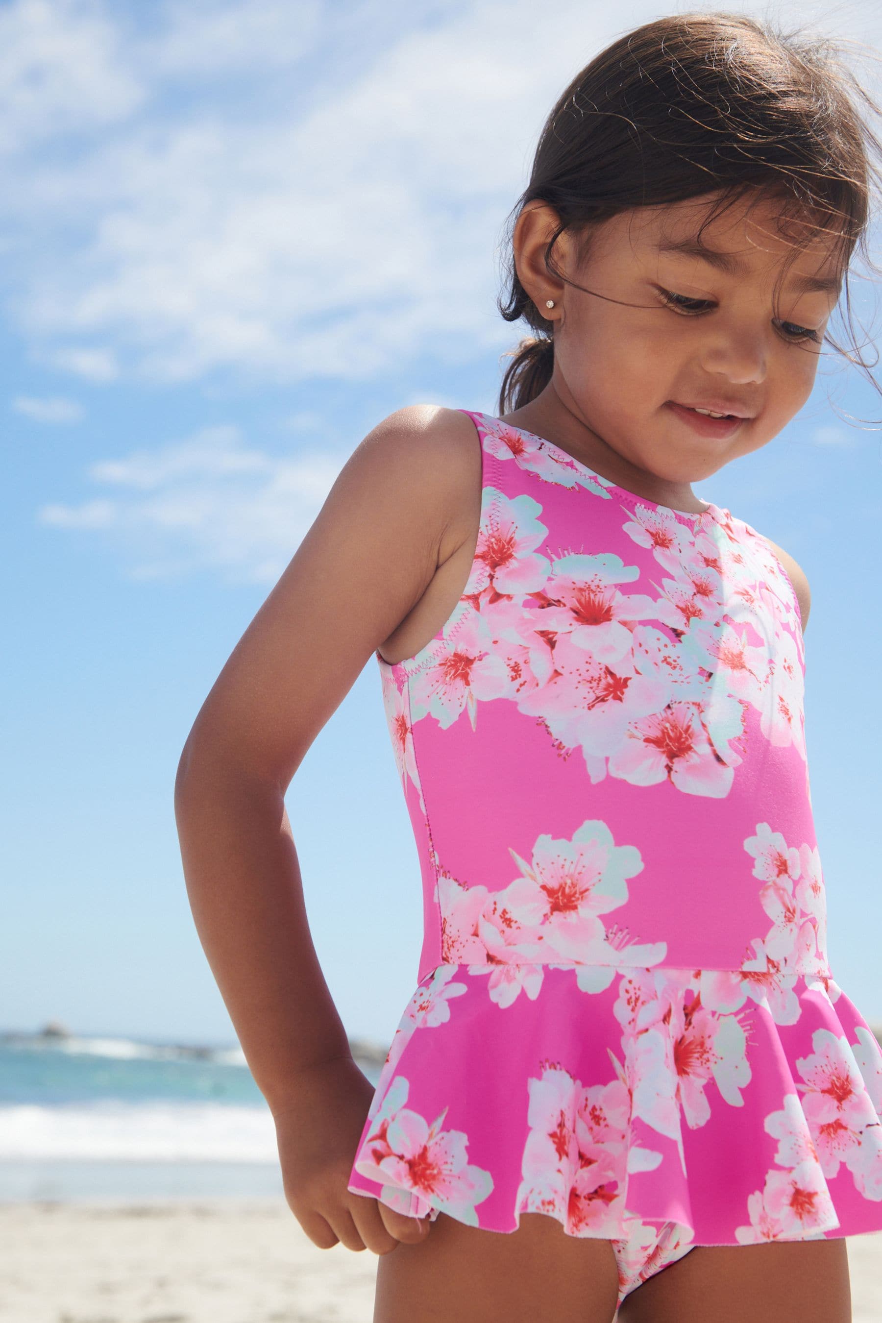 Bright Pink Skirted Swimsuit (3mths-7yrs)