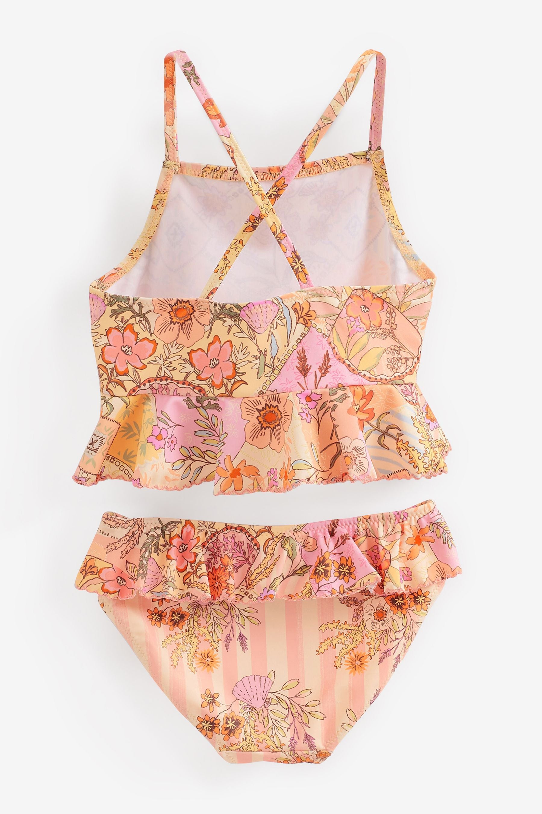 Peach Pink Tiered Bikini (3-16yrs)