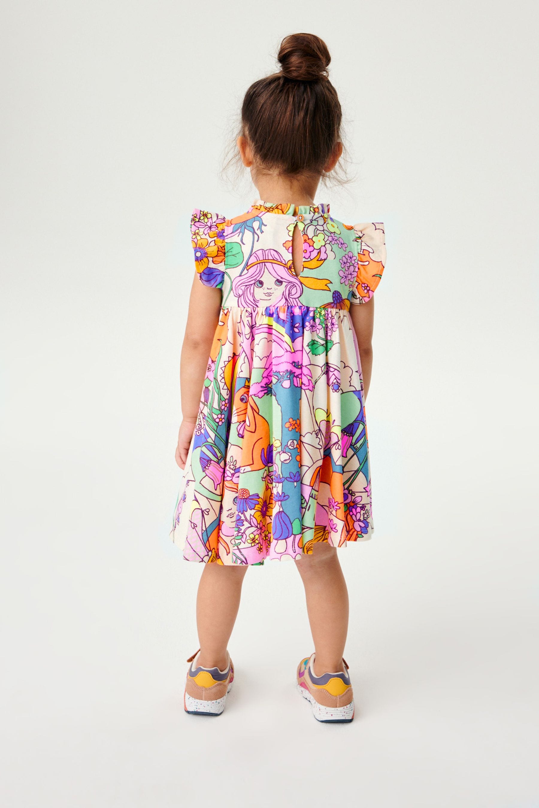 Multicoloured Short Sleeve Tiered Jersey Dress (3mths-7yrs)