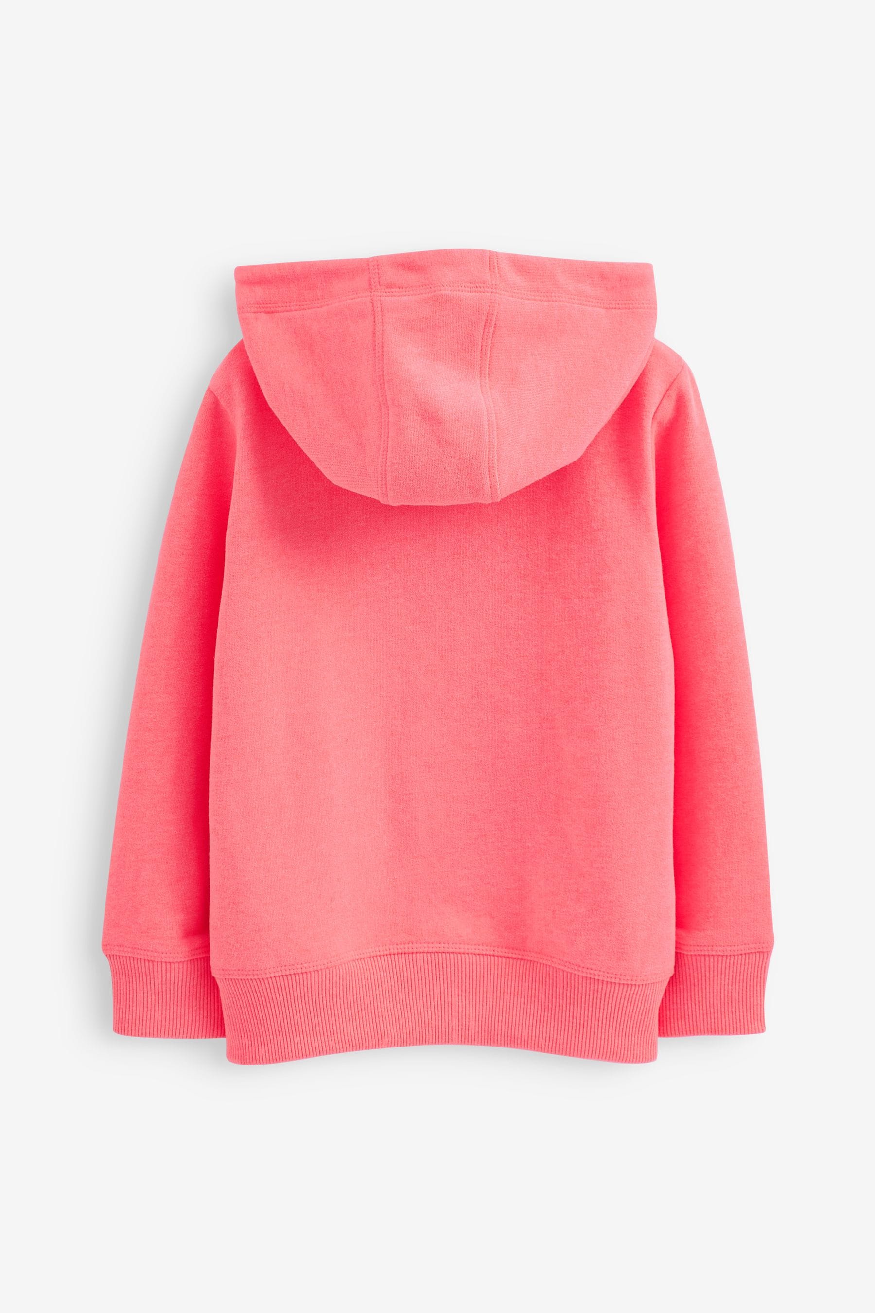 Fluro Pink Zip Through Hoodie (3-16yrs)