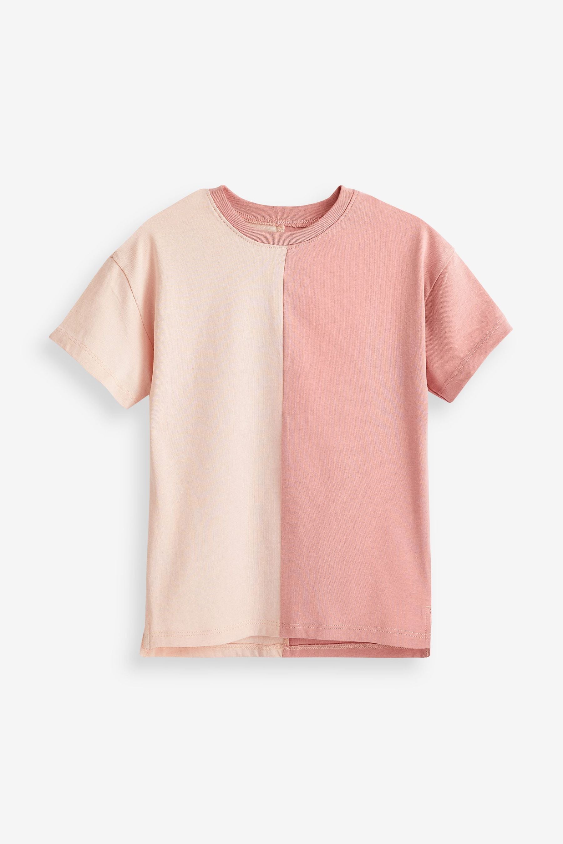 Pink Spliced Oversized Cotton T-Shirt (3mths-7yrs)