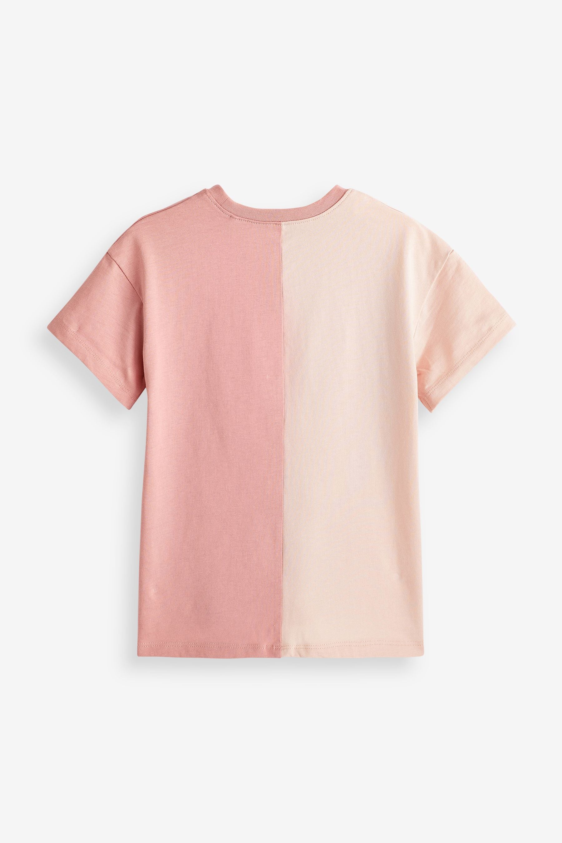 Pink Spliced Oversized Cotton T-Shirt (3mths-7yrs)