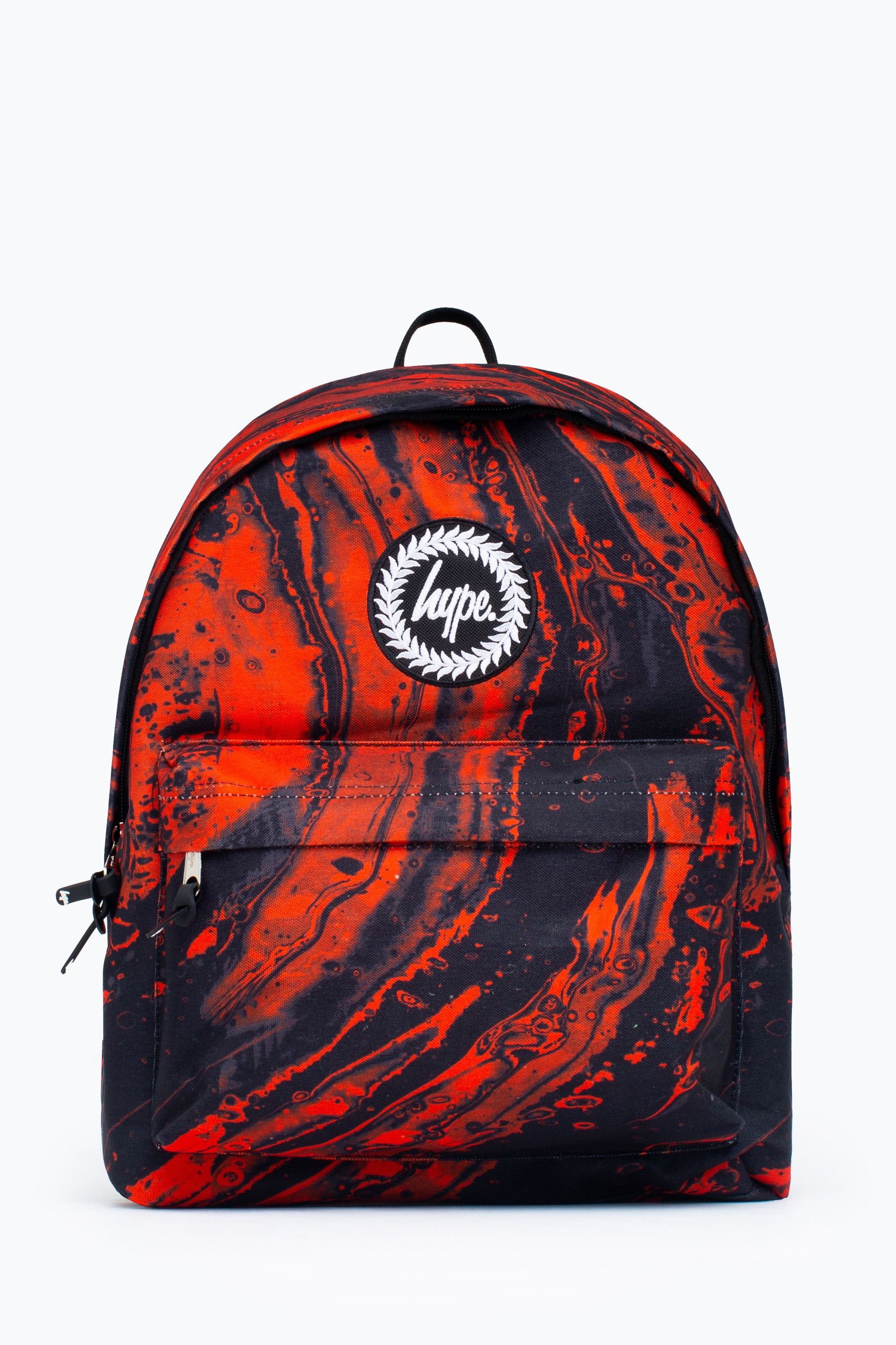 Black Hype. Unisex Marble Wave Crest Black Backpack